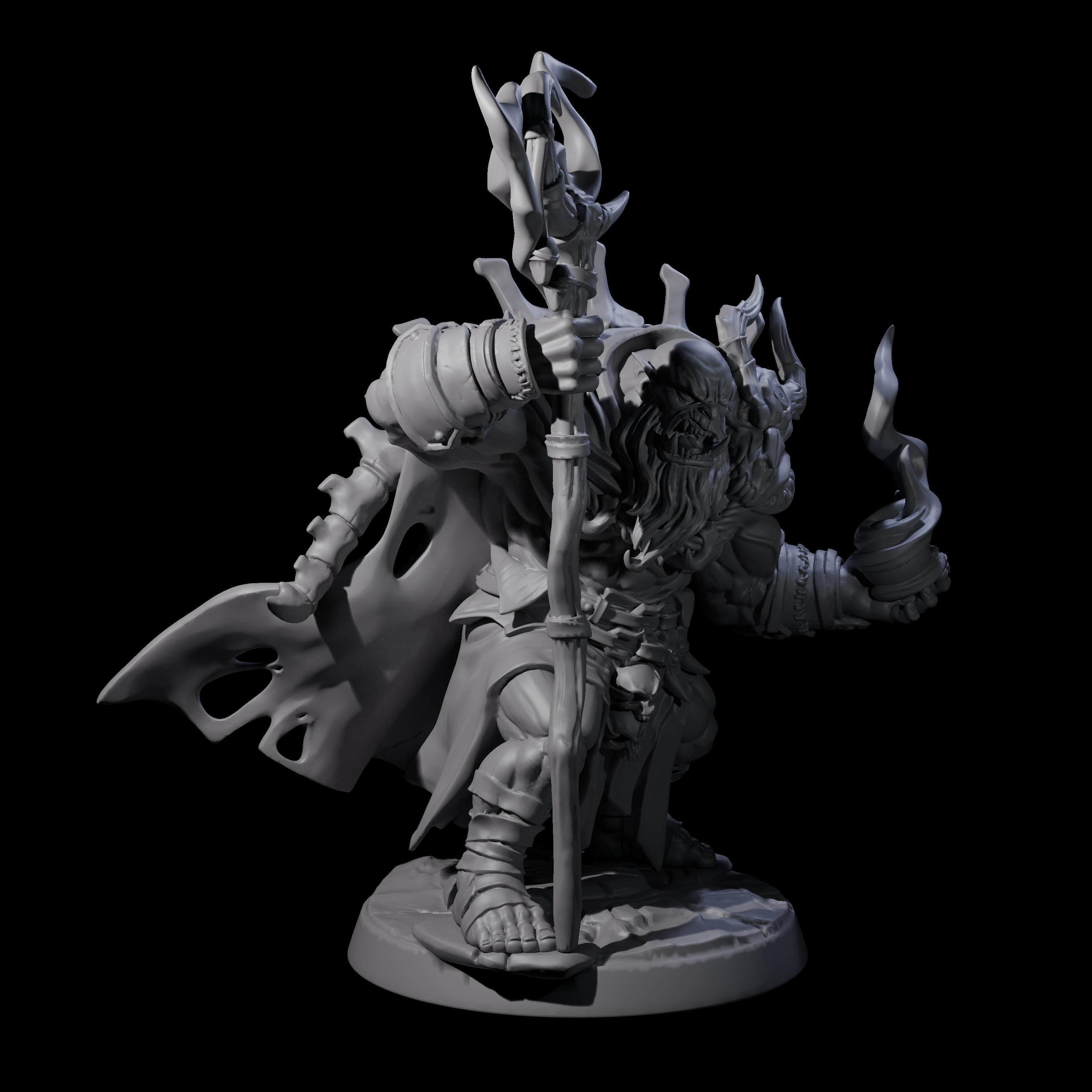 Smoking Orc Shaman Miniature for Dungeons and Dragons, Pathfinder or other TTRPGs