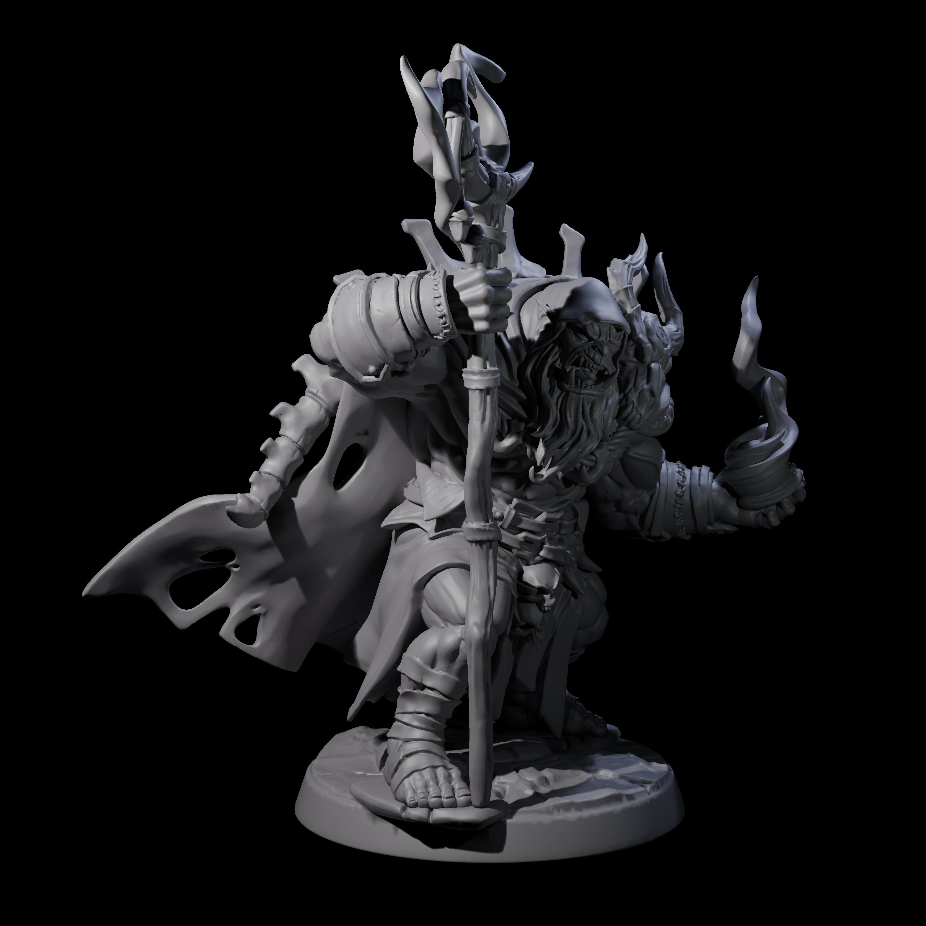 Smoking Orc Shaman Miniature for Dungeons and Dragons, Pathfinder or other TTRPGs
