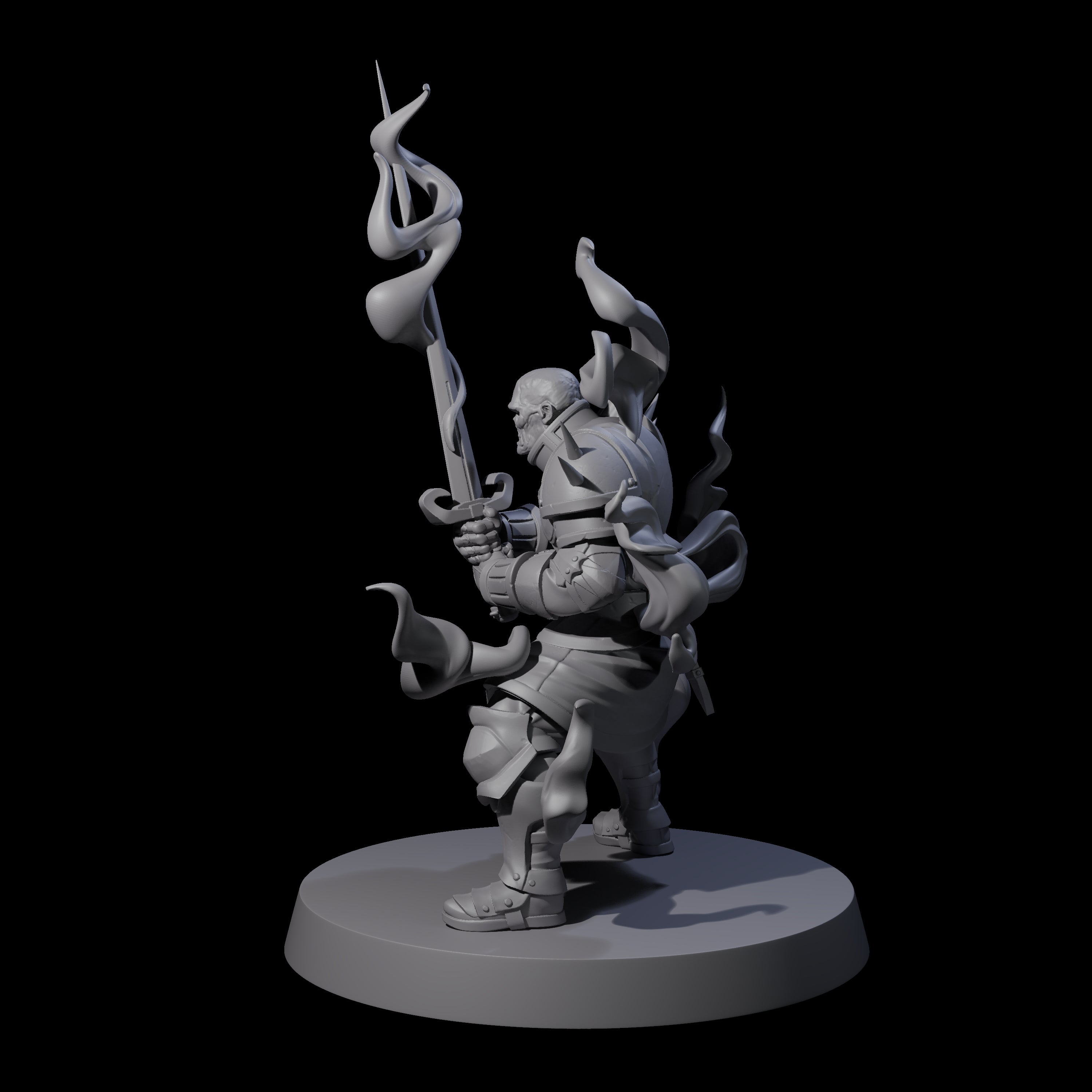 Smoking Shadow Paladin B Miniature for Dungeons and Dragons, Pathfinder or other TTRPGs
