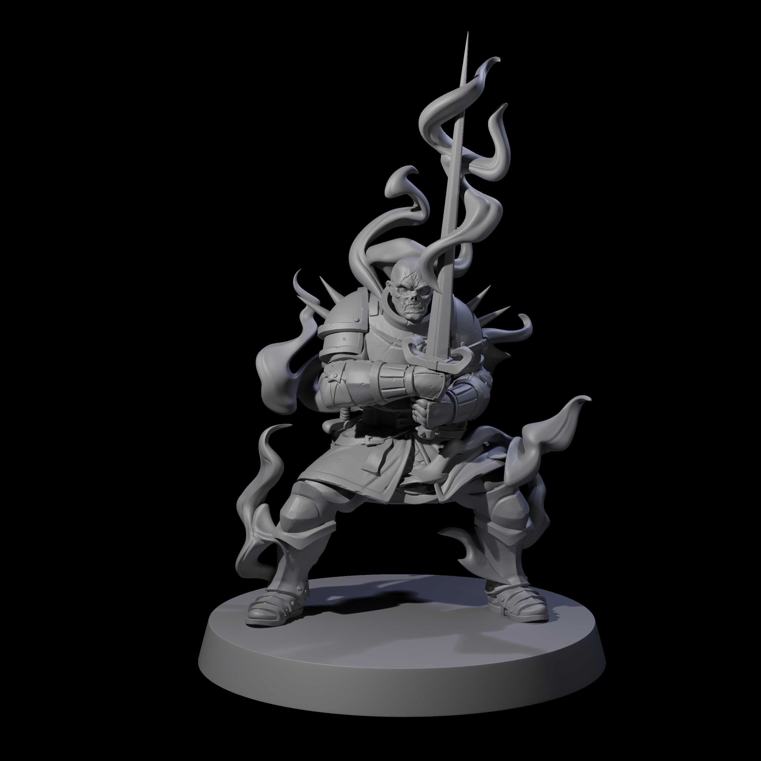 Smoking Shadow Paladin B Miniature for Dungeons and Dragons, Pathfinder or other TTRPGs