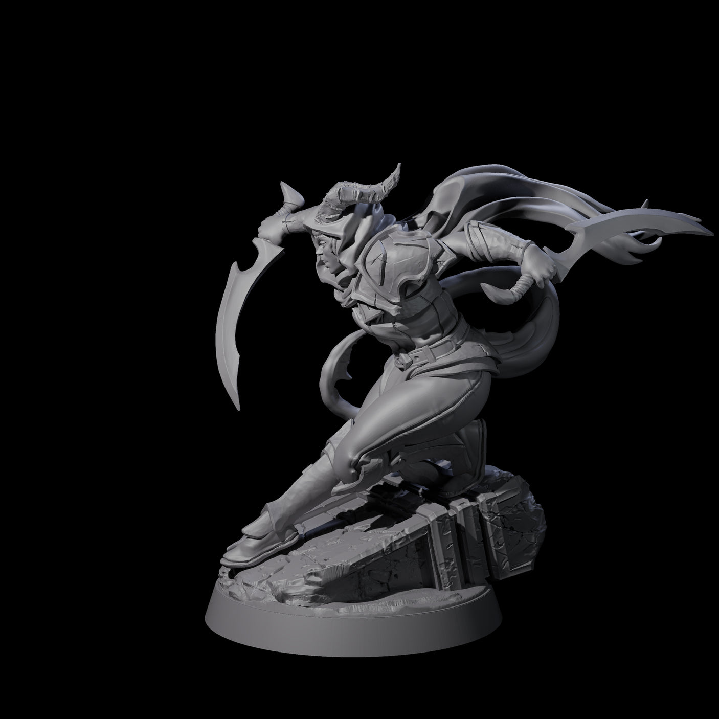 Smooth Tiefling Assassin Miniature for Dungeons and Dragons, Pathfinder or other TTRPGs