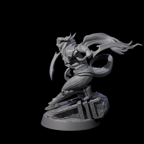 Smooth Tiefling Assassin Miniature for Dungeons and Dragons, Pathfinder or other TTRPGs