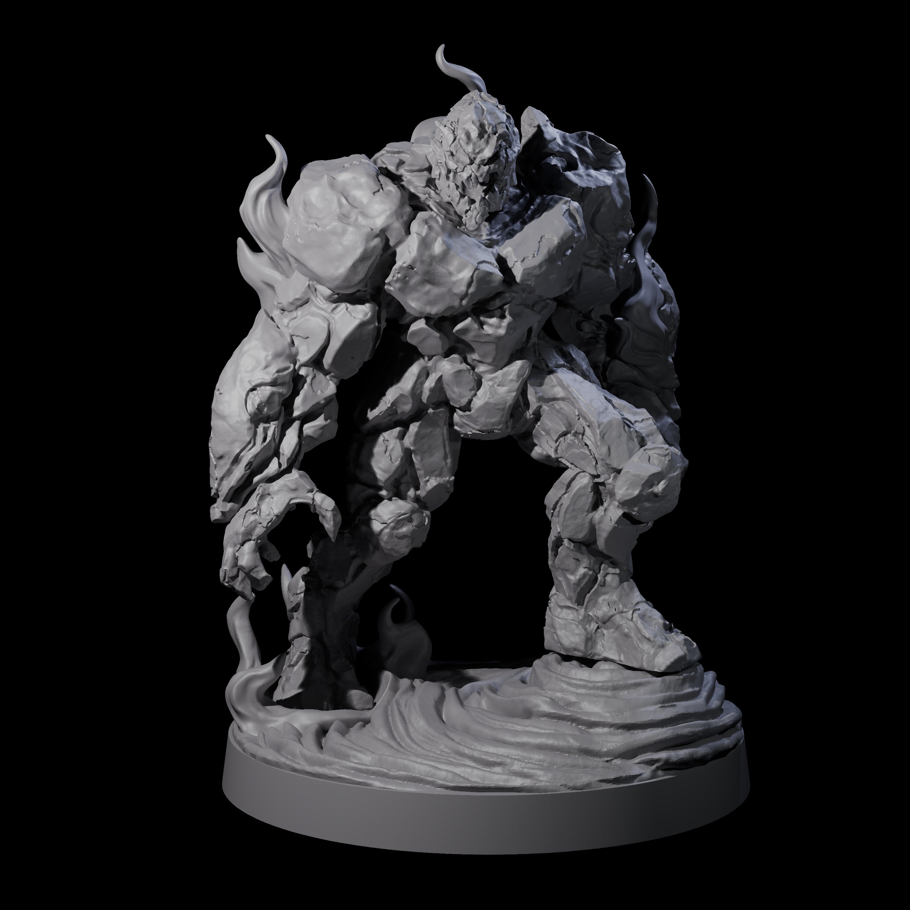 Smouldering Vulcanite Elemental Miniature for Dungeons and Dragons, Pathfinder or other TTRPGs