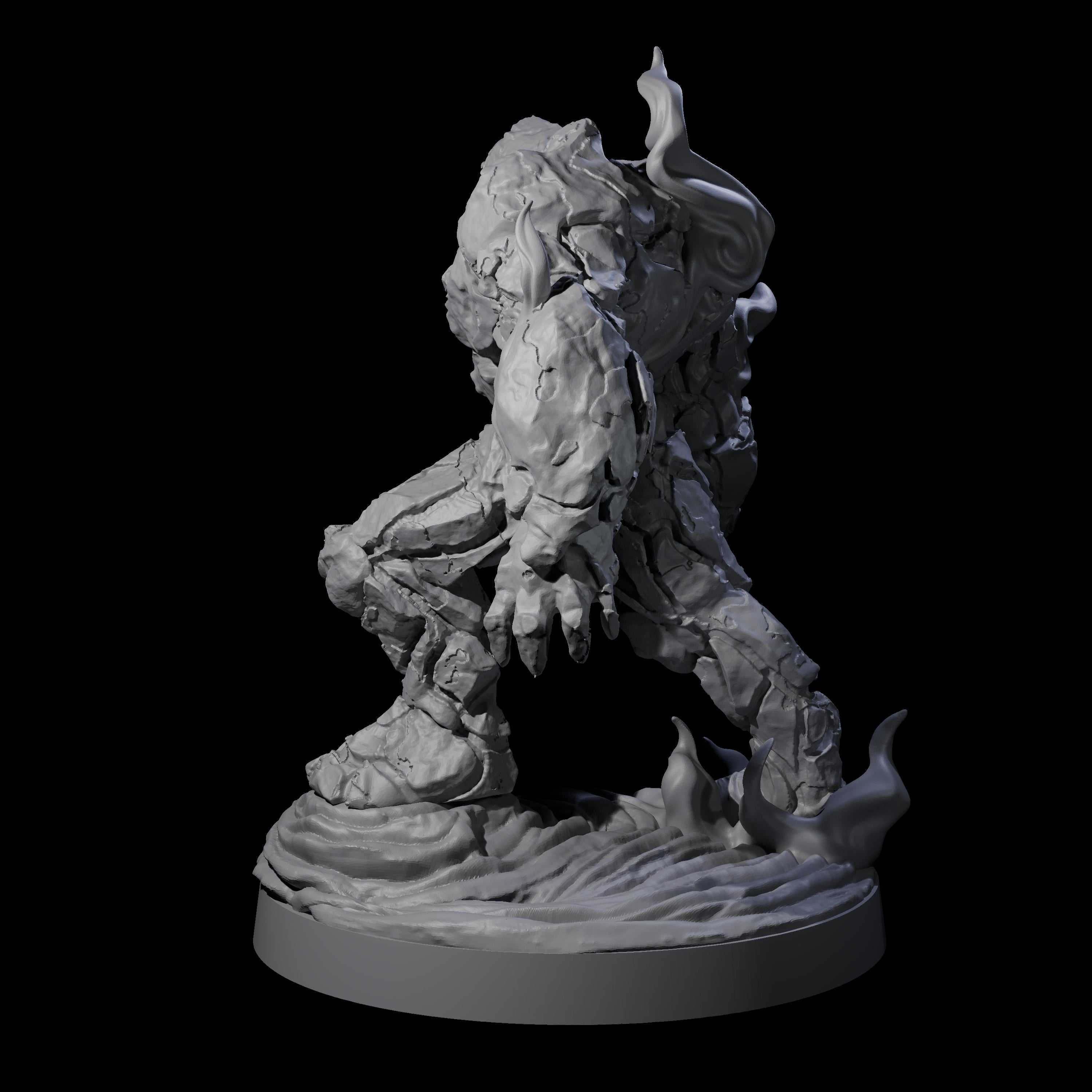 Smouldering Vulcanite Elemental Miniature for Dungeons and Dragons, Pathfinder or other TTRPGs