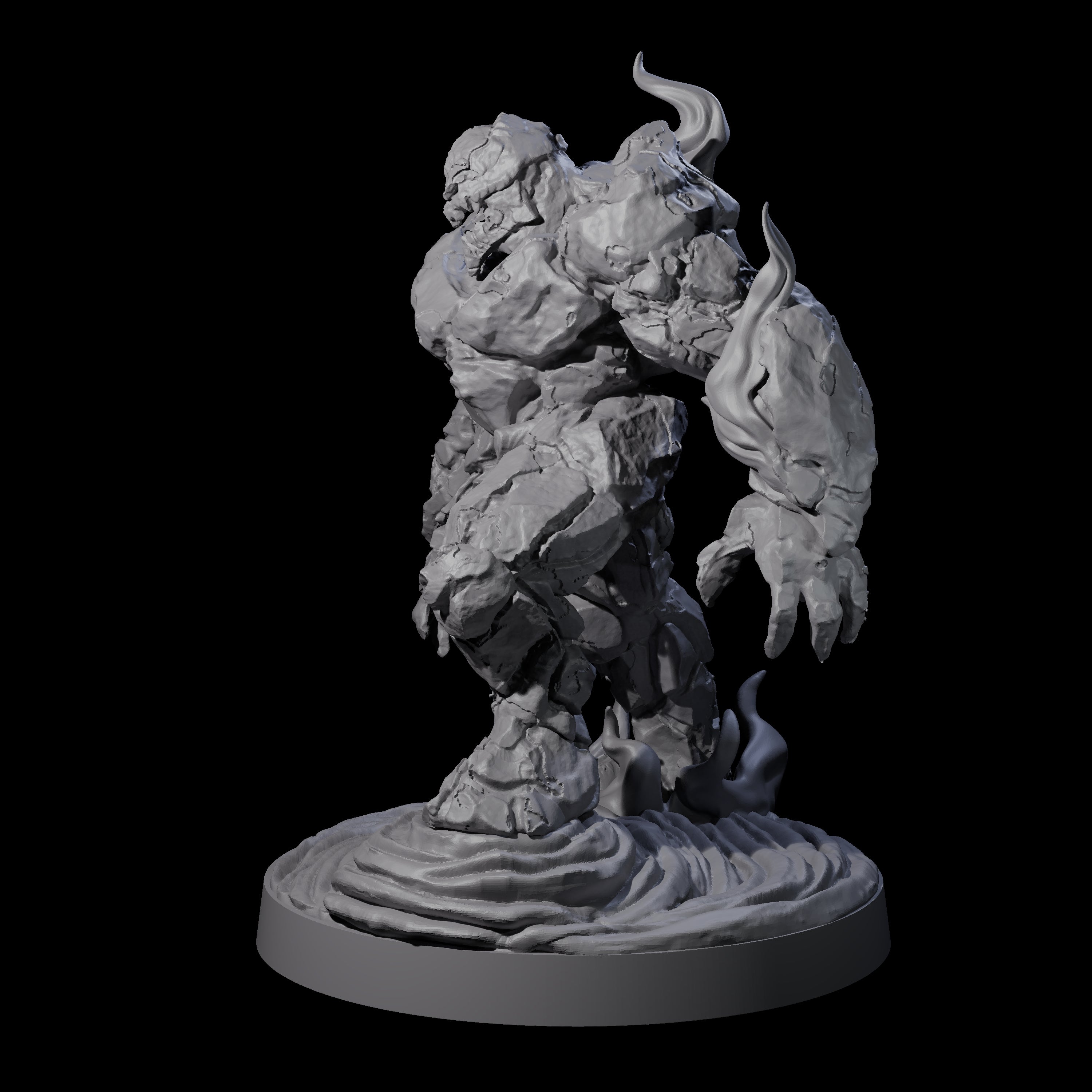 Smouldering Vulcanite Elemental Miniature for Dungeons and Dragons, Pathfinder or other TTRPGs