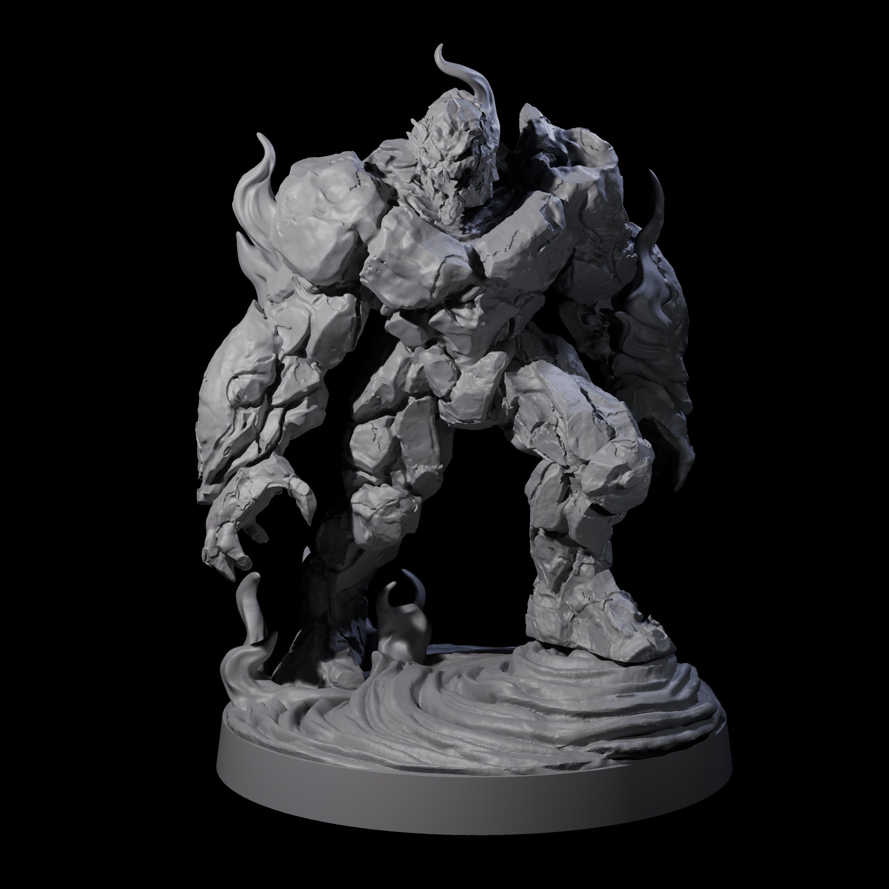 Smouldering Vulcanite Elemental Miniature for Dungeons and Dragons, Pathfinder or other TTRPGs