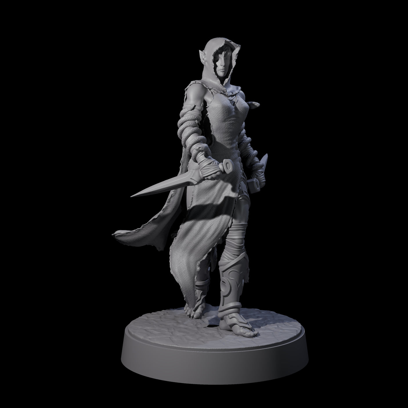 Snake Charmer Elf Rogue Miniature for Dungeons and Dragons, Pathfinder or other TTRPGs