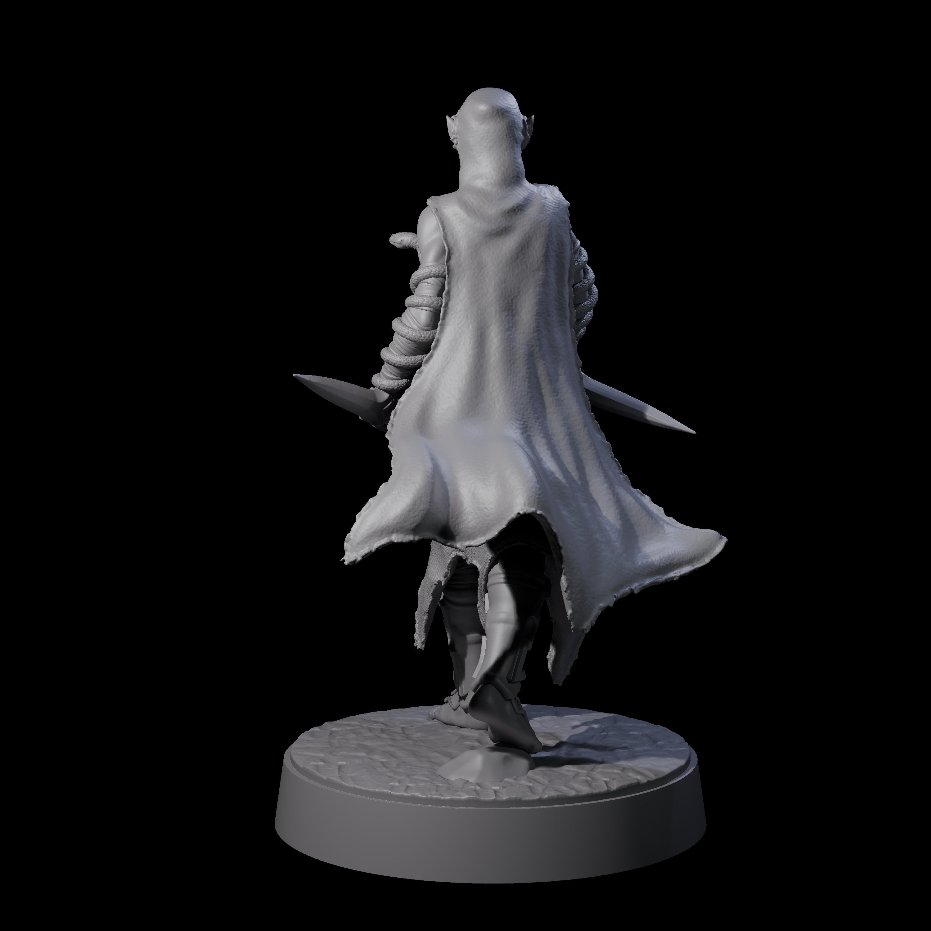 Snake Charmer Elf Rogue Miniature for Dungeons and Dragons, Pathfinder or other TTRPGs