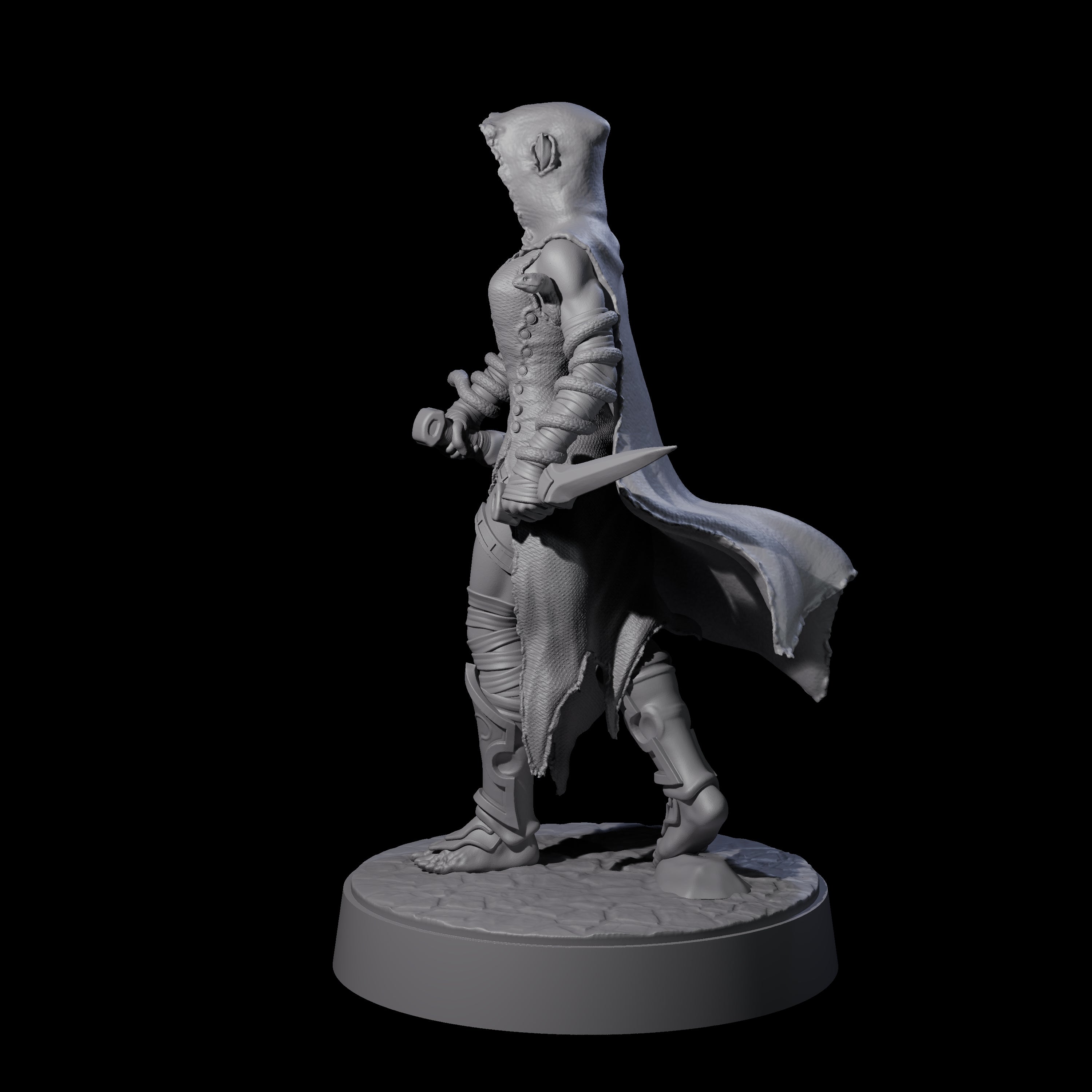 Snake Charmer Elf Rogue Miniature for Dungeons and Dragons, Pathfinder or other TTRPGs