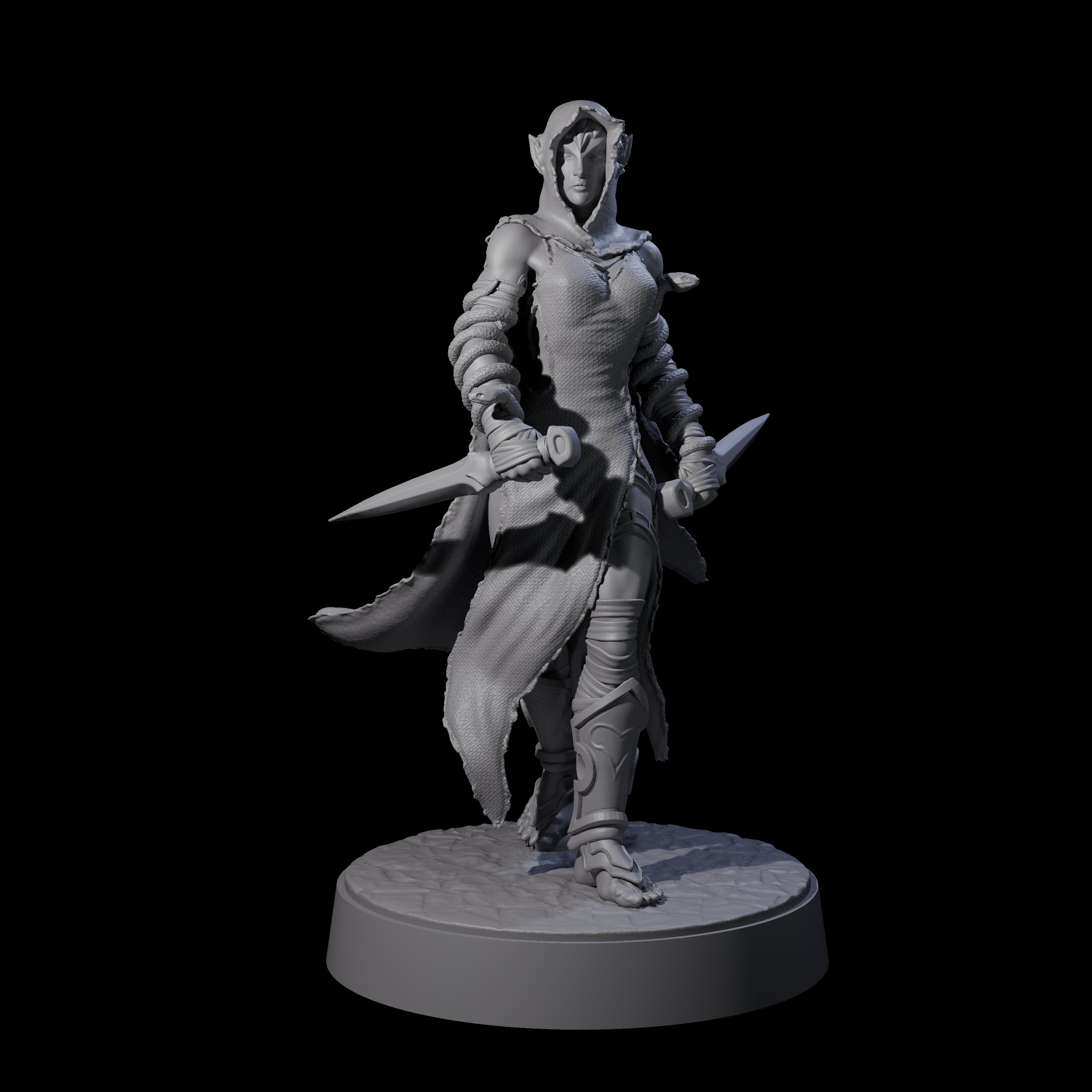 Snake Charmer Elf Rogue Miniature for Dungeons and Dragons, Pathfinder or other TTRPGs