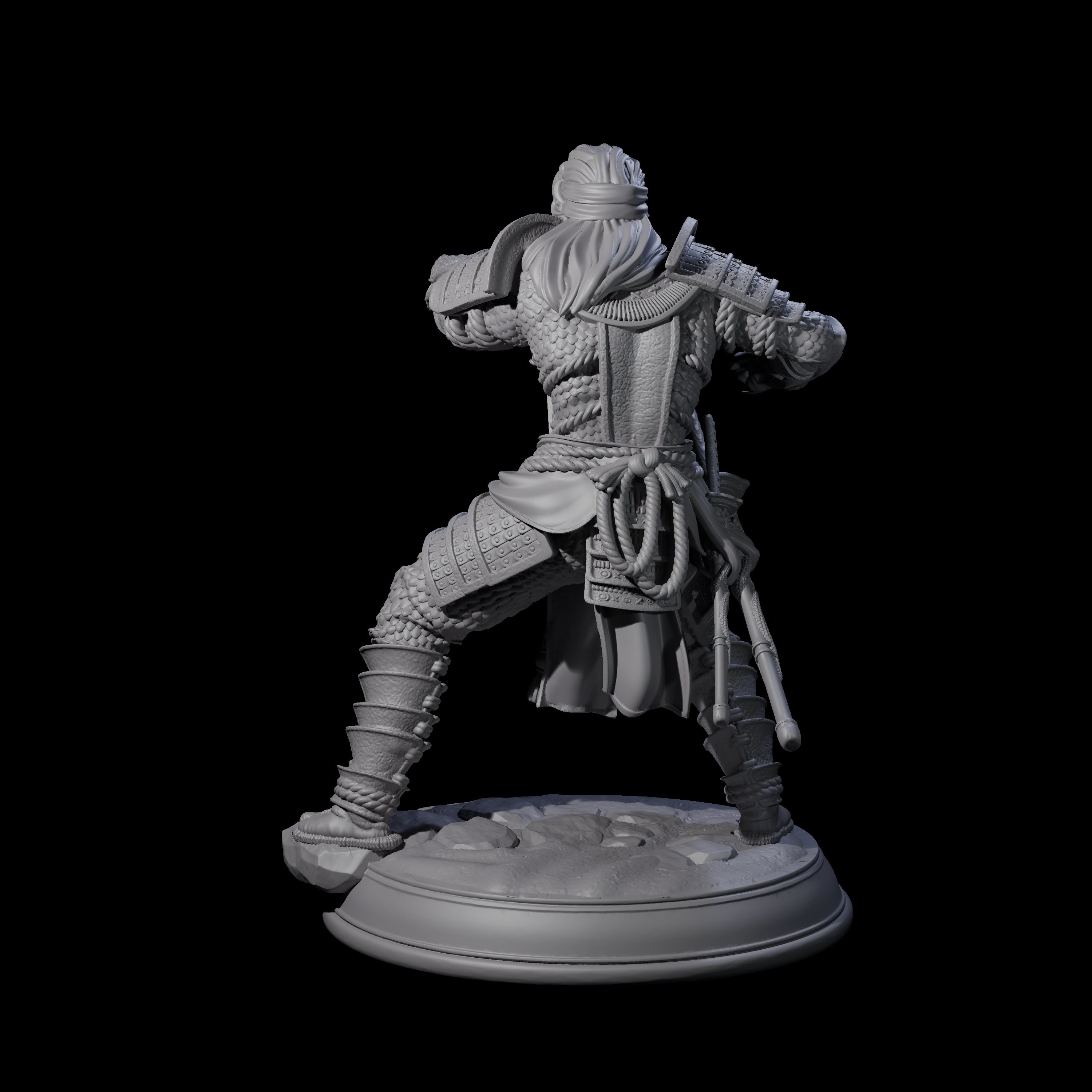 Snake Samurai Miniature for Dungeons and Dragons, Pathfinder or other TTRPGs