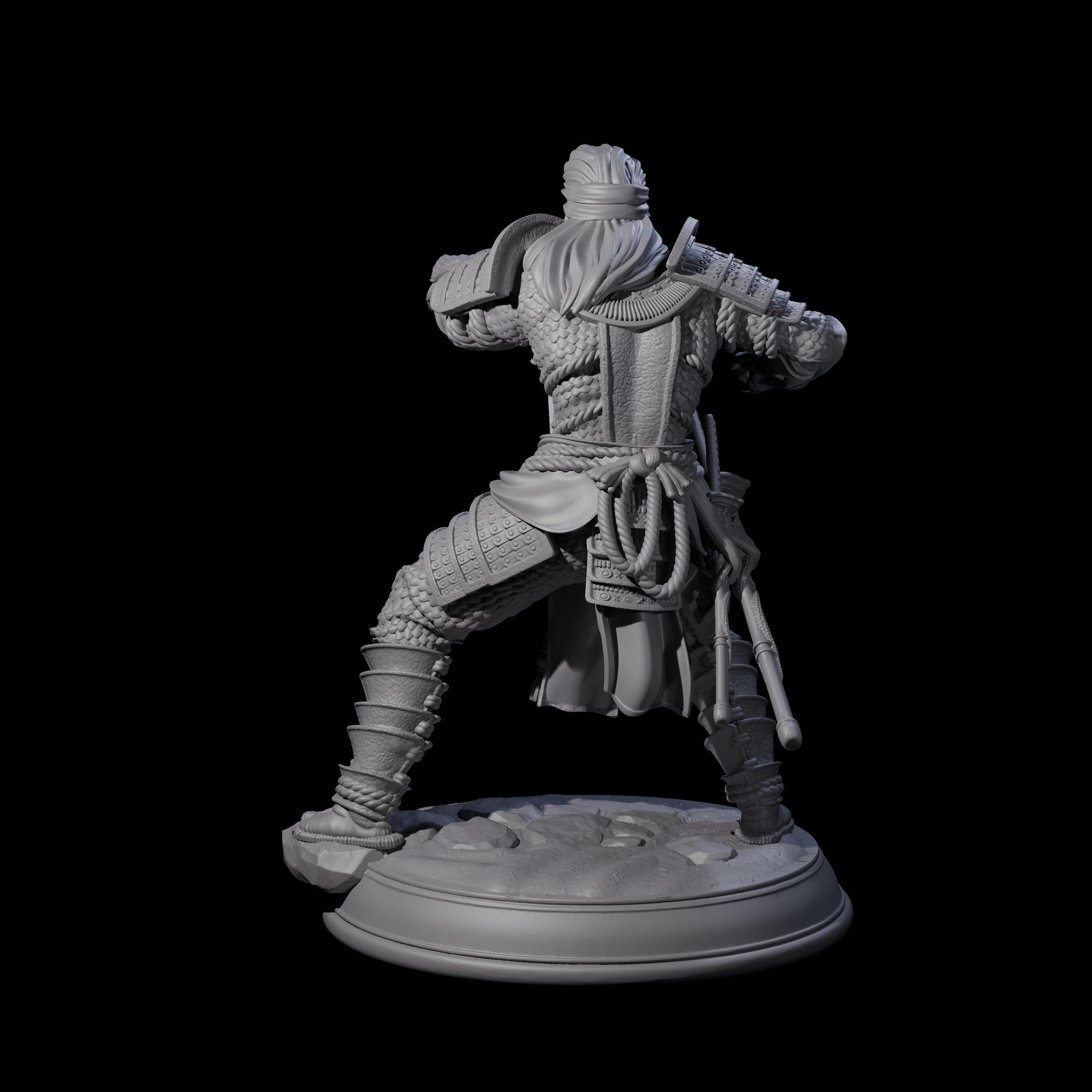 Snake Samurai Miniature for Dungeons and Dragons, Pathfinder or other TTRPGs