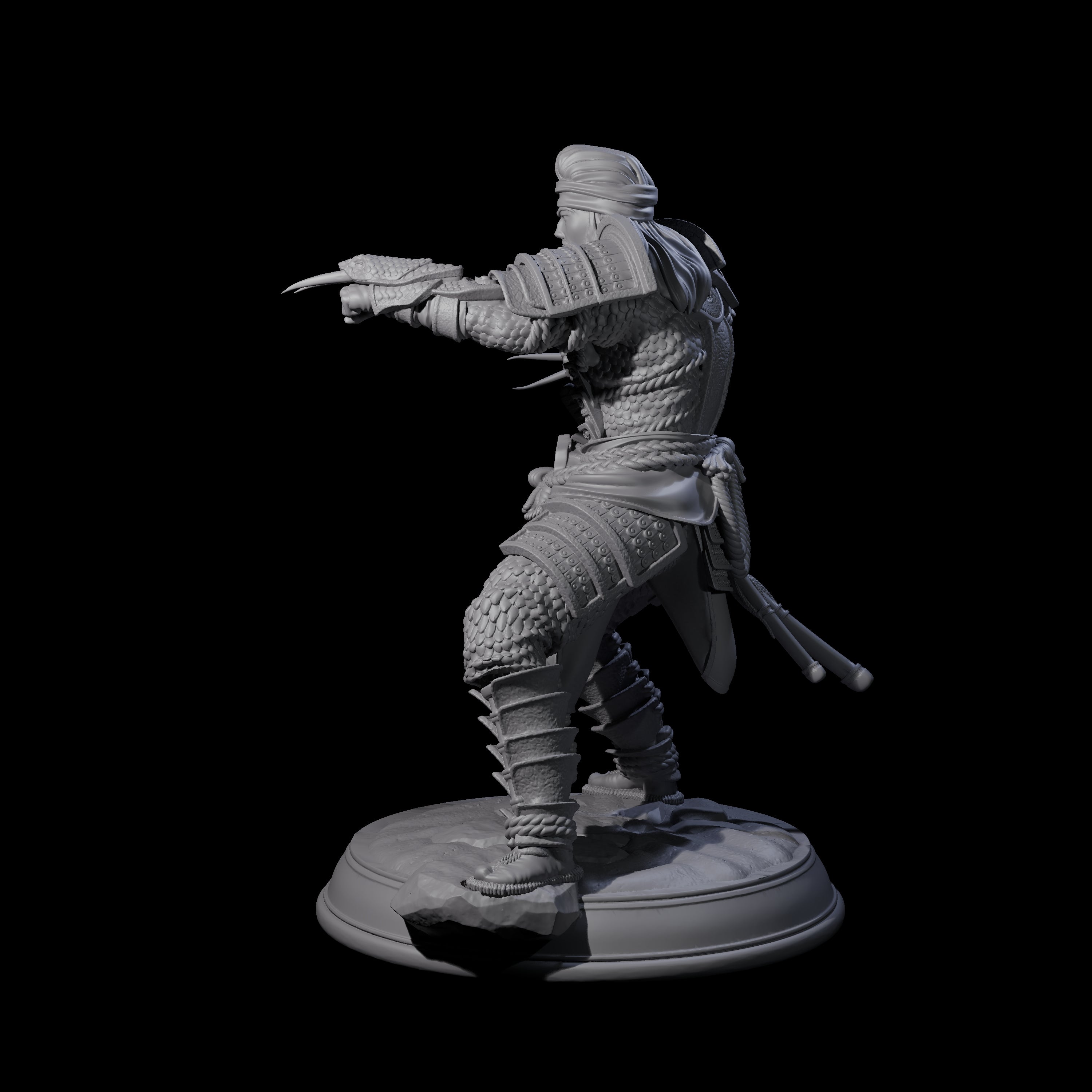 Snake Samurai Miniature for Dungeons and Dragons, Pathfinder or other TTRPGs