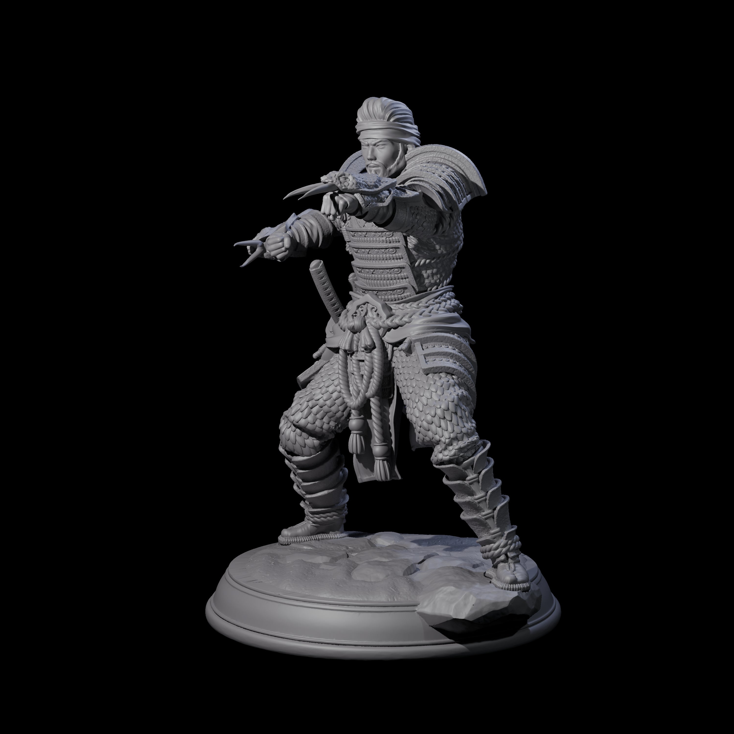 Snake Samurai Miniature for Dungeons and Dragons, Pathfinder or other TTRPGs