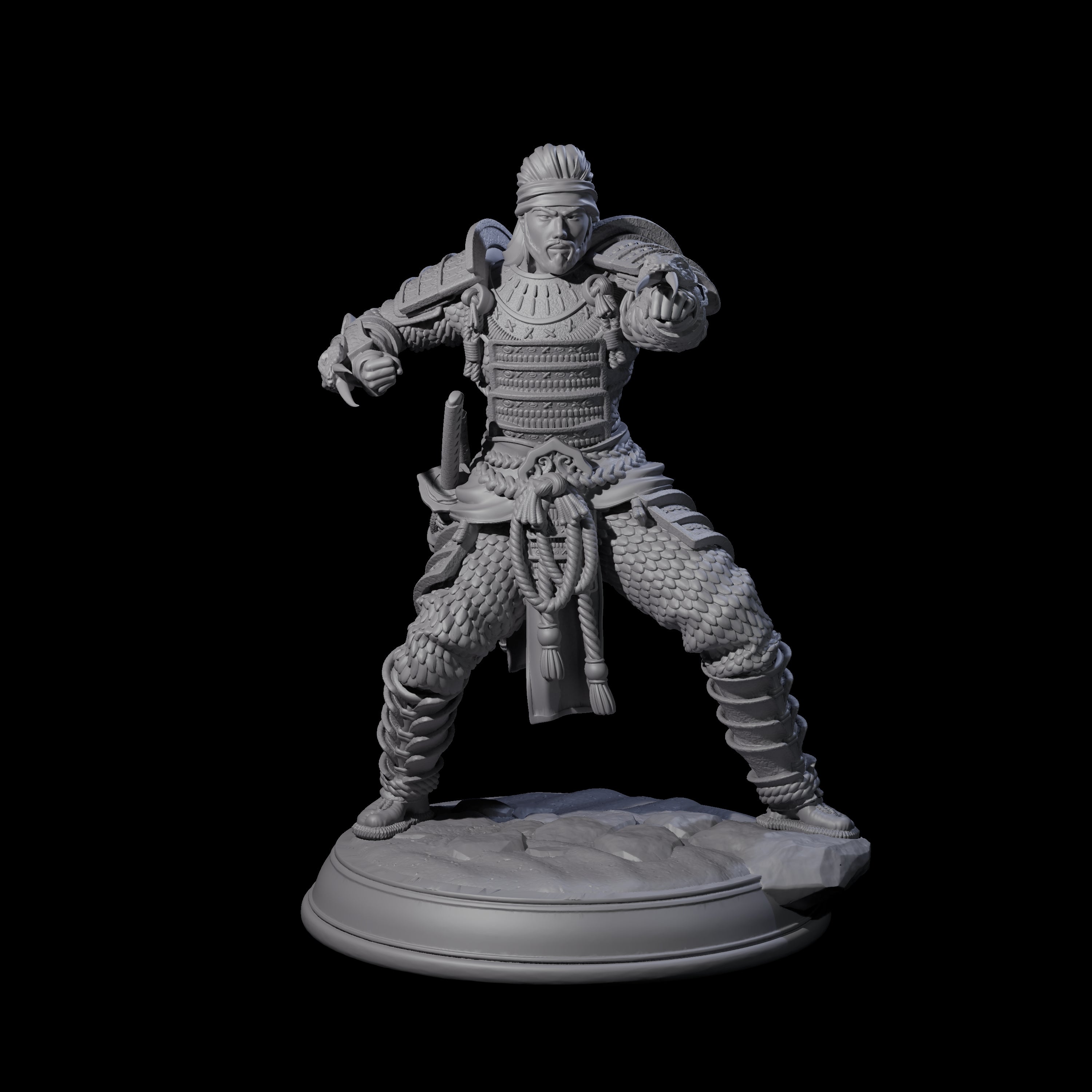 Snake Samurai Miniature for Dungeons and Dragons, Pathfinder or other TTRPGs