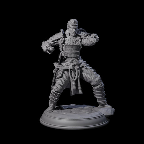 Snake Samurai Miniature for Dungeons and Dragons, Pathfinder or other TTRPGs
