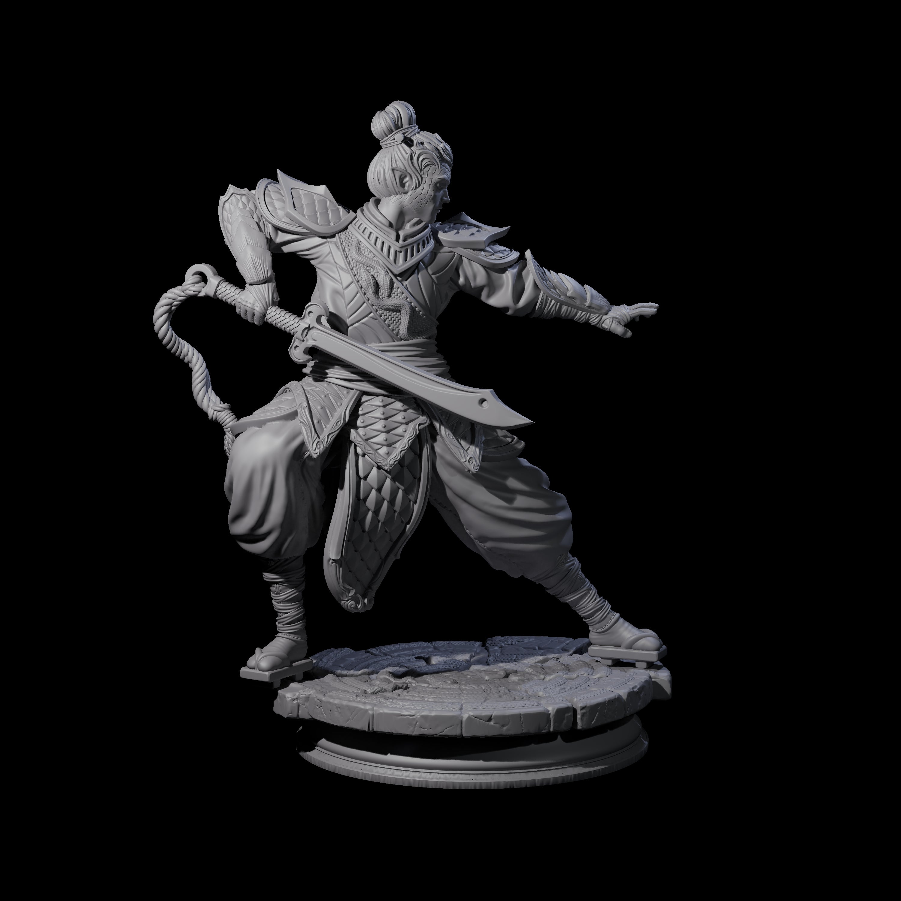 Snakey Monk Miniature for Dungeons and Dragons, Pathfinder or other TTRPGs
