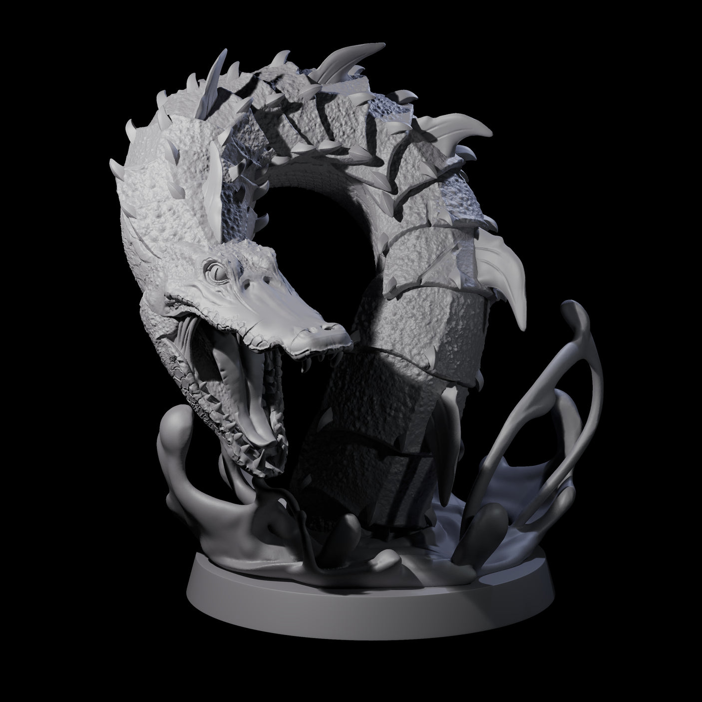 Snapping Alligator Worm Miniature for Dungeons and Dragons, Pathfinder or other TTRPGs