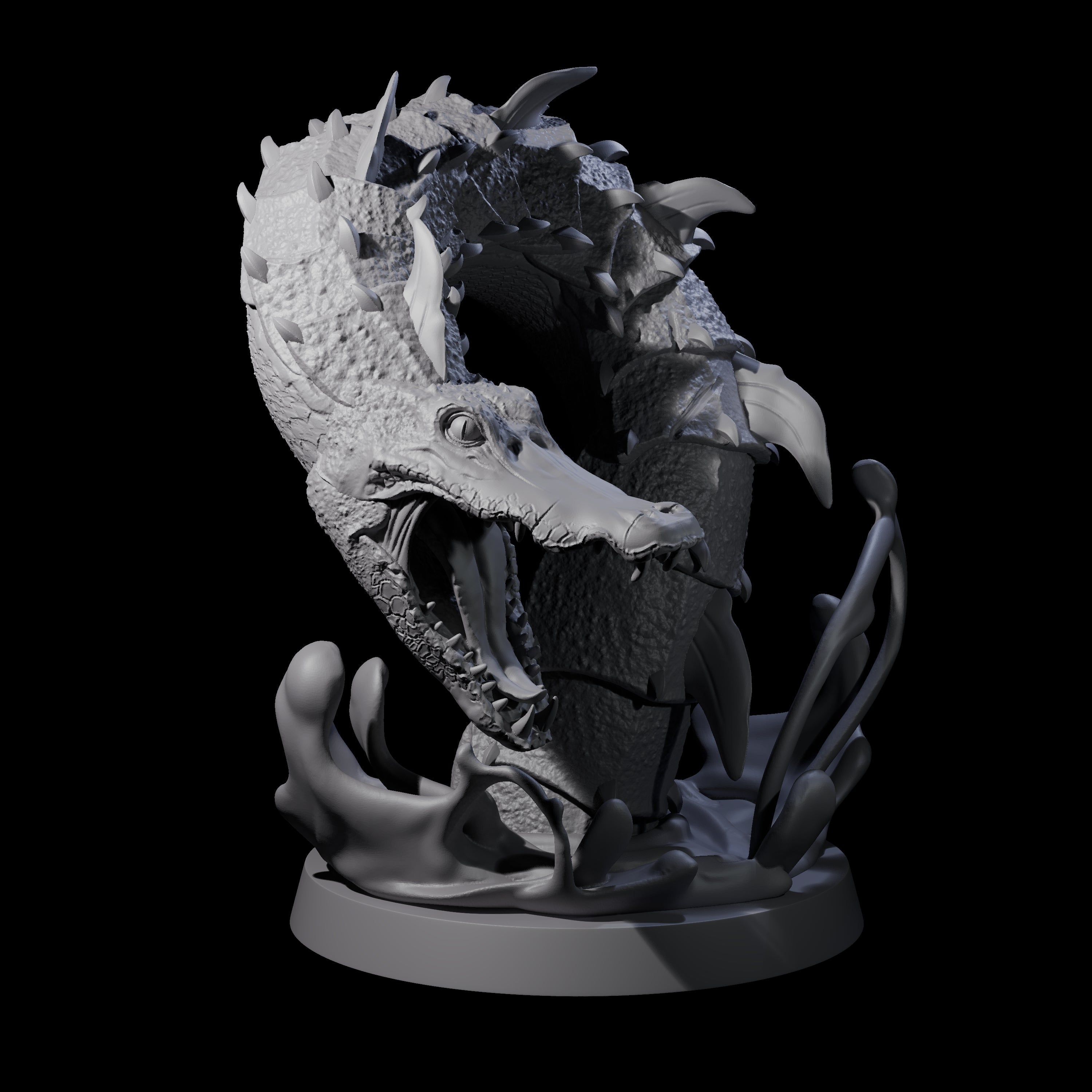 Snapping Alligator Worm Miniature for Dungeons and Dragons, Pathfinder or other TTRPGs