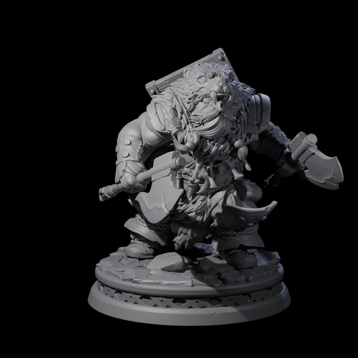 Sneaking Dwarf Bear Hunter Miniature for Dungeons and Dragons, Pathfinder or other TTRPGs