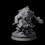 Sneaking Dwarf Bear Hunter Miniature for Dungeons and Dragons, Pathfinder or other TTRPGs