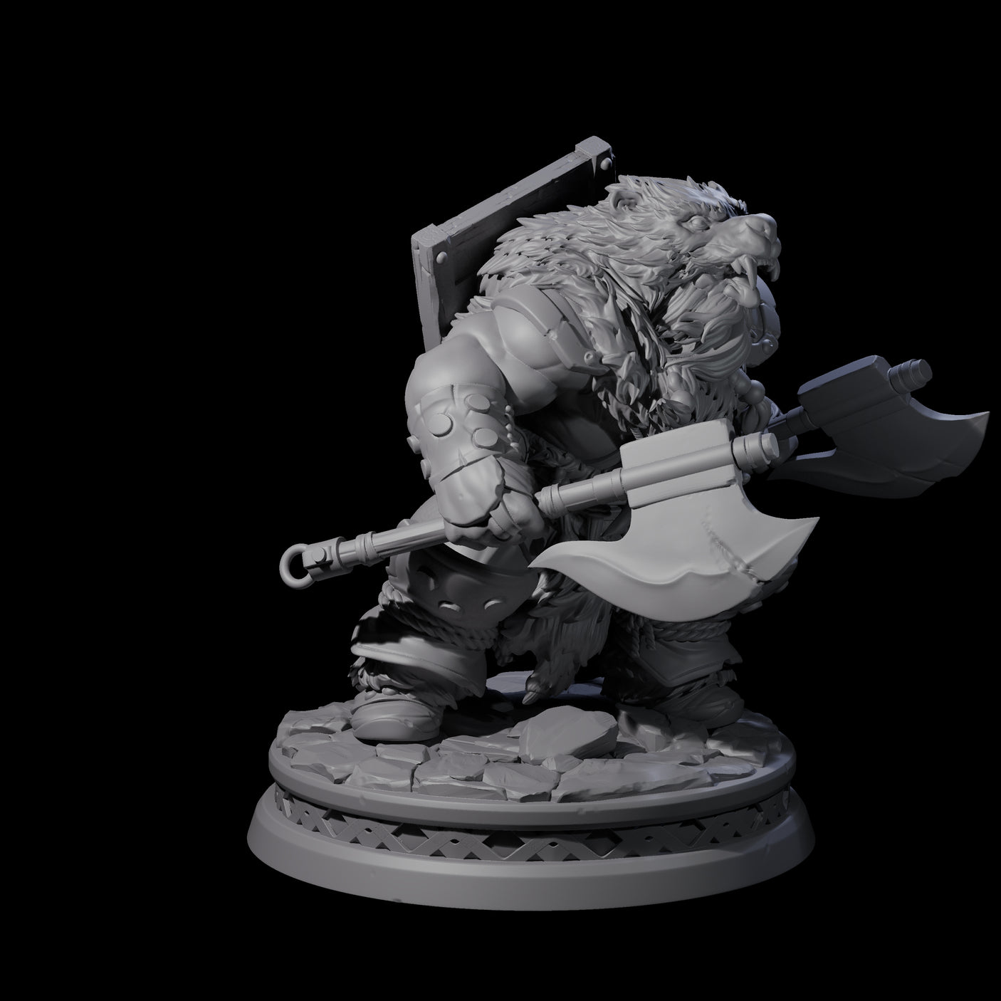Sneaking Dwarf Bear Hunter Miniature for Dungeons and Dragons, Pathfinder or other TTRPGs