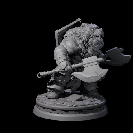 Sneaking Dwarf Bear Hunter Miniature for Dungeons and Dragons, Pathfinder or other TTRPGs