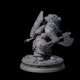 Sneaking Dwarf Bear Hunter Miniature for Dungeons and Dragons, Pathfinder or other TTRPGs