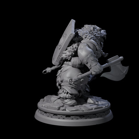 Sneaking Dwarf Bear Hunter Miniature for Dungeons and Dragons, Pathfinder or other TTRPGs