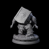 Sneaking Dwarf Bear Hunter Miniature for Dungeons and Dragons, Pathfinder or other TTRPGs