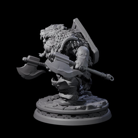 Sneaking Dwarf Bear Hunter Miniature for Dungeons and Dragons, Pathfinder or other TTRPGs