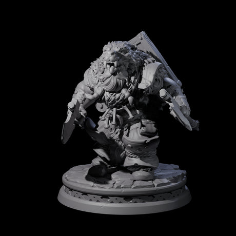 Sneaking Dwarf Bear Hunter Miniature for Dungeons and Dragons, Pathfinder or other TTRPGs