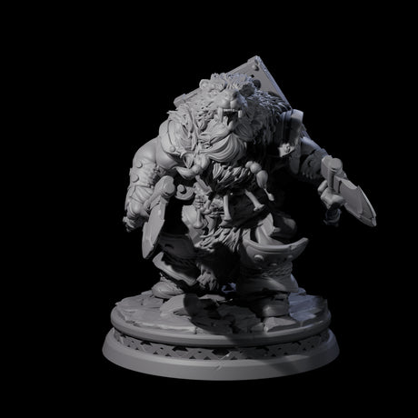 Sneaking Dwarf Bear Hunter Miniature for Dungeons and Dragons, Pathfinder or other TTRPGs