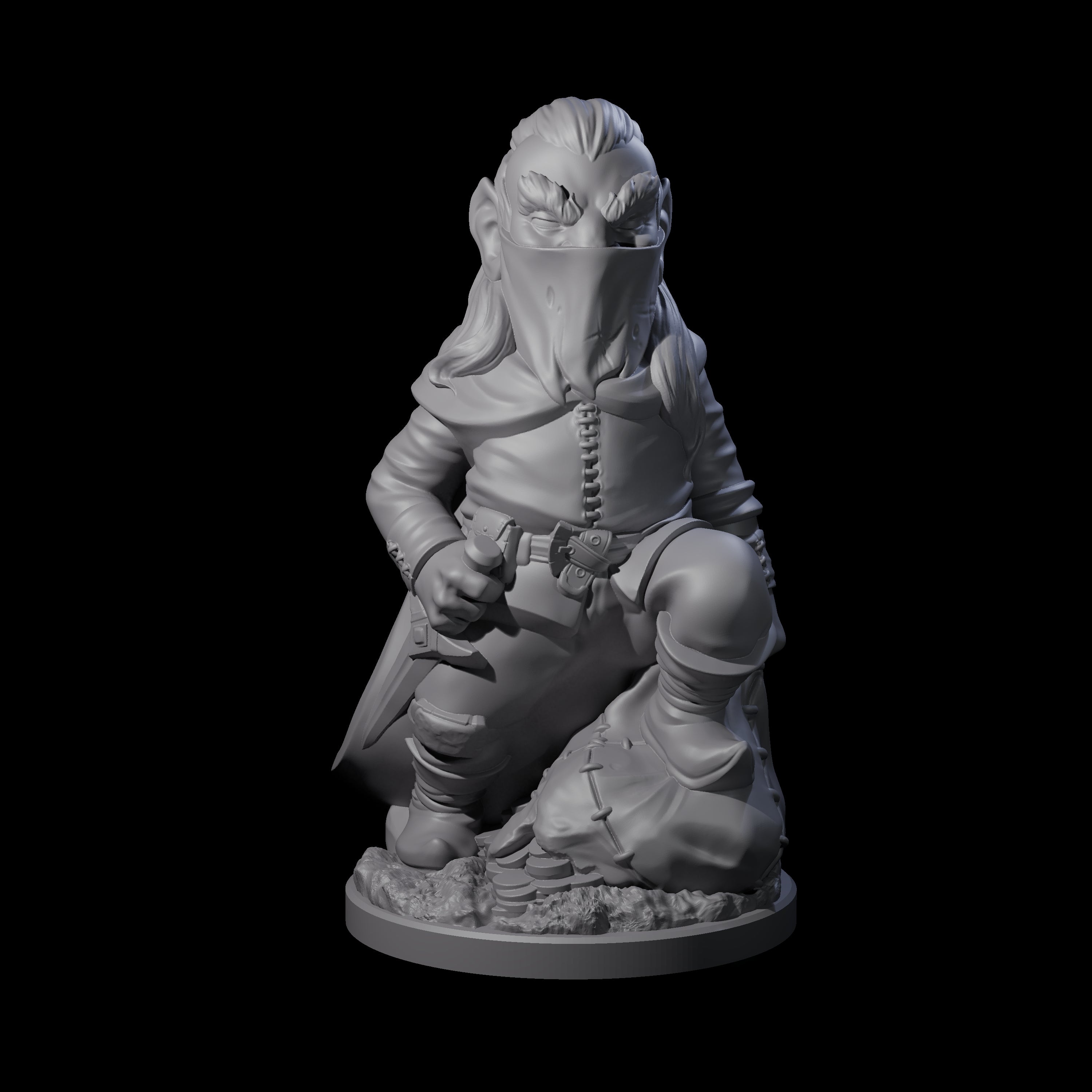 Sneaky Gnome Thief B Miniature for Dungeons and Dragons, Pathfinder or other TTRPGs