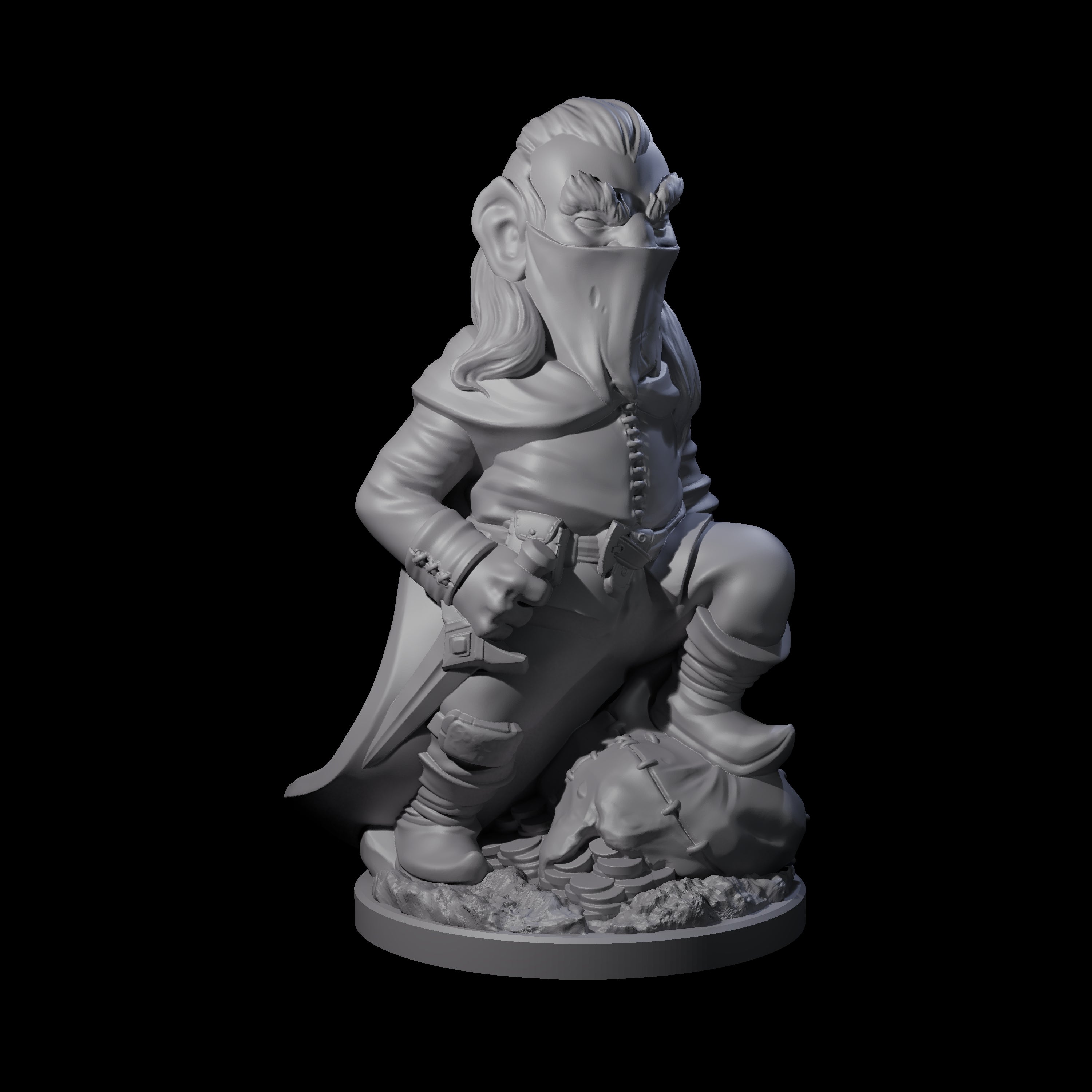 Sneaky Gnome Thief B Miniature for Dungeons and Dragons, Pathfinder or other TTRPGs