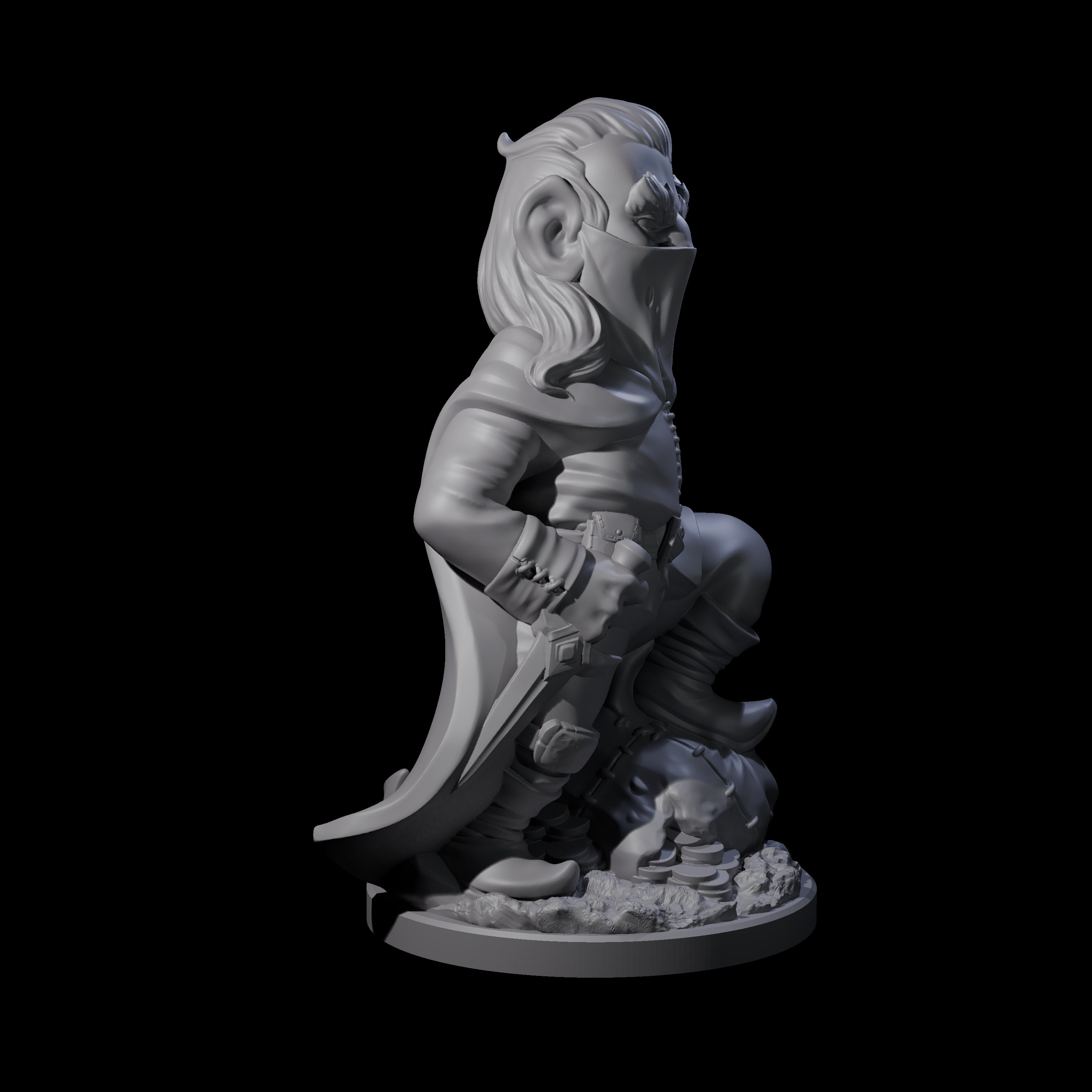 Sneaky Gnome Thief B Miniature for Dungeons and Dragons, Pathfinder or other TTRPGs