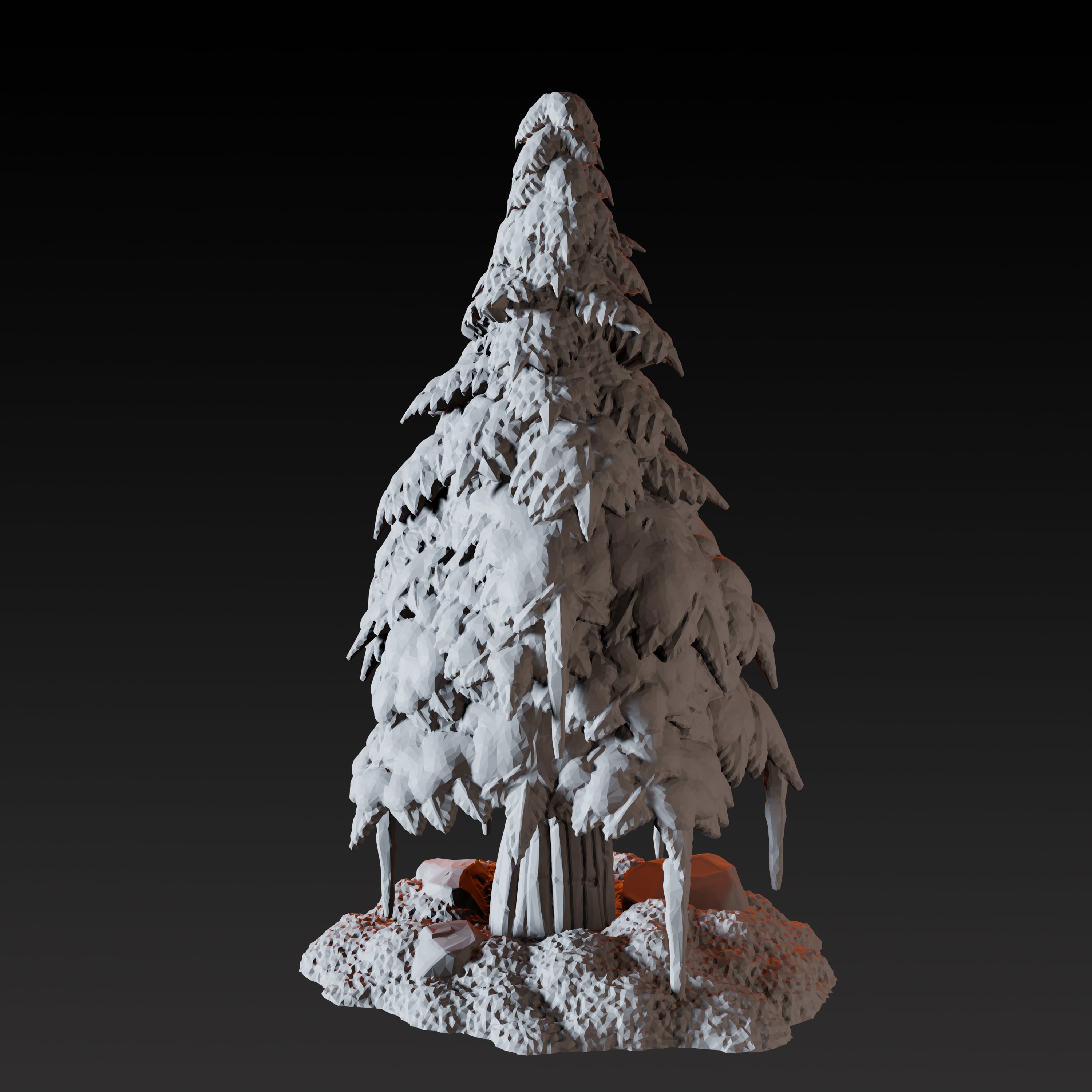 Snowy Pine - Arctic Scatter Terrain Miniature for Dungeons and Dragons - Myth Forged