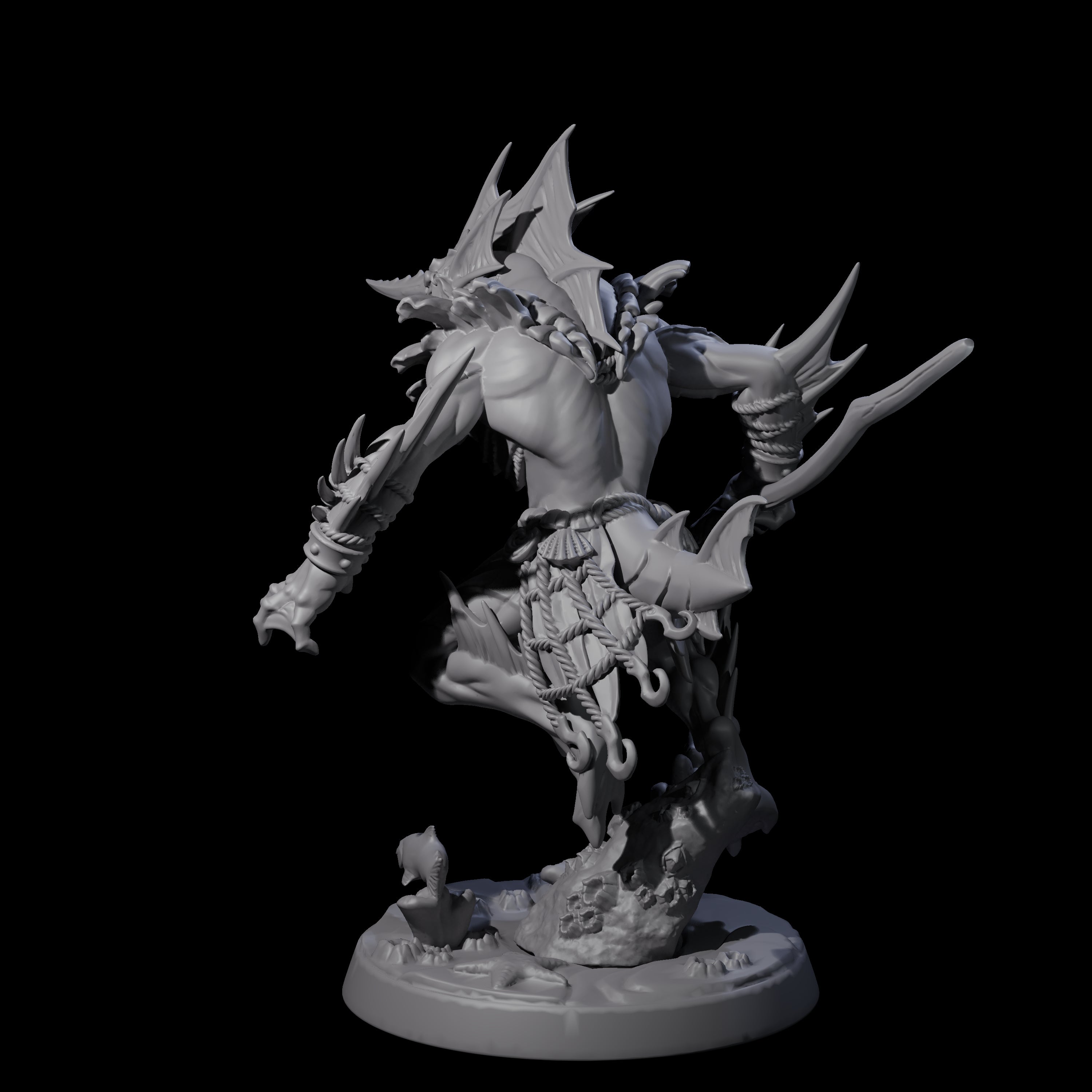 Sodden Sahuagin Warrior B Miniature for Dungeons and Dragons, Pathfinder or other TTRPGs