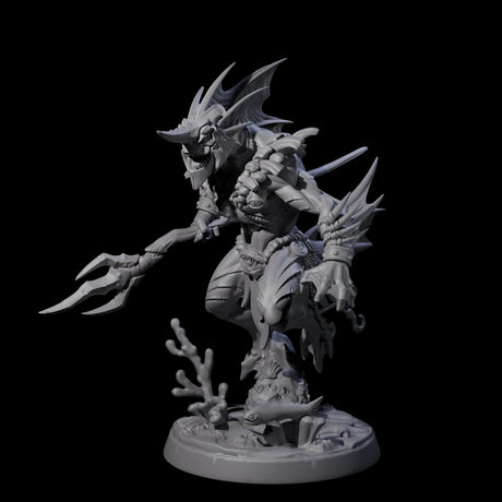 Sodden Sahuagin Warrior B Miniature for Dungeons and Dragons, Pathfinder or other TTRPGs