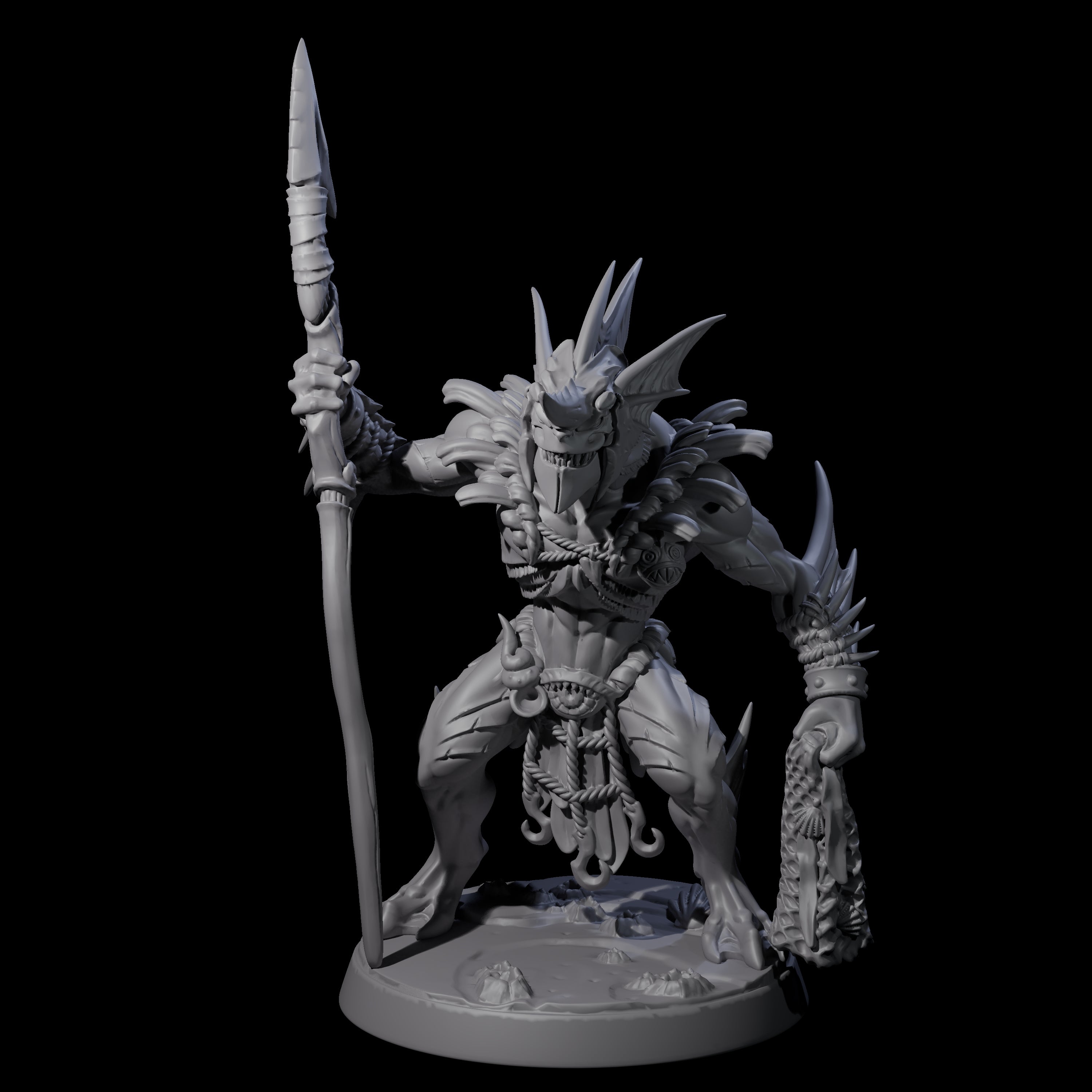 Sodden Sahuagin Warrior D Miniature for Dungeons and Dragons, Pathfinder or other TTRPGs