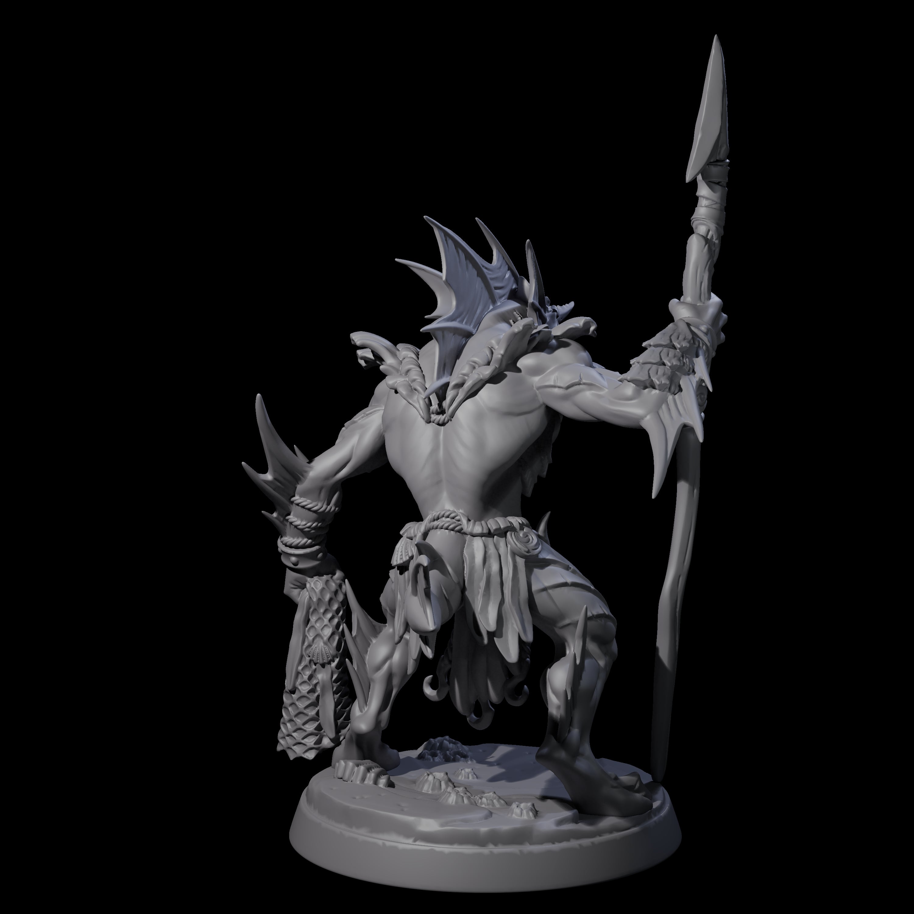 Sodden Sahuagin Warrior D Miniature for Dungeons and Dragons, Pathfinder or other TTRPGs