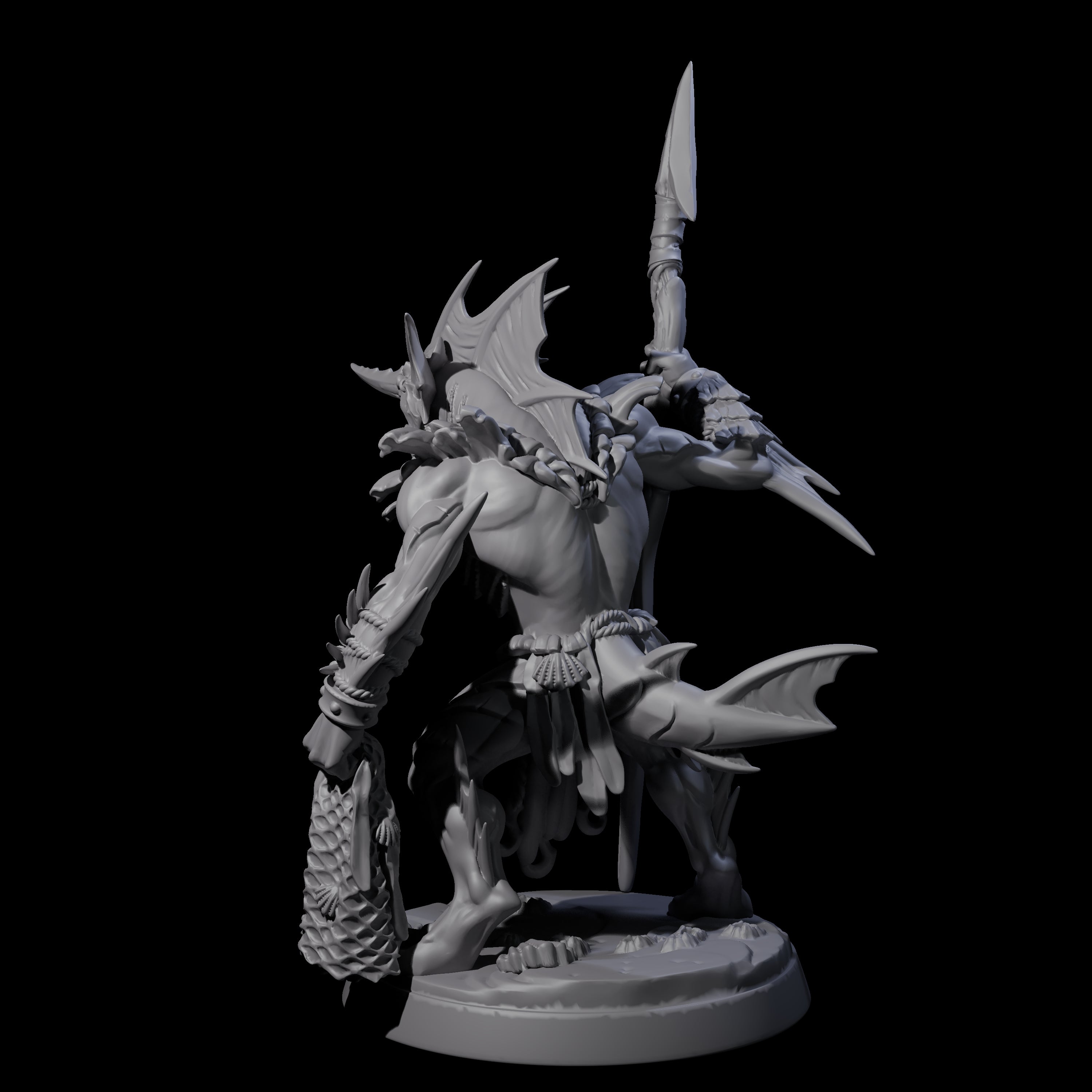 Sodden Sahuagin Warrior D Miniature for Dungeons and Dragons, Pathfinder or other TTRPGs