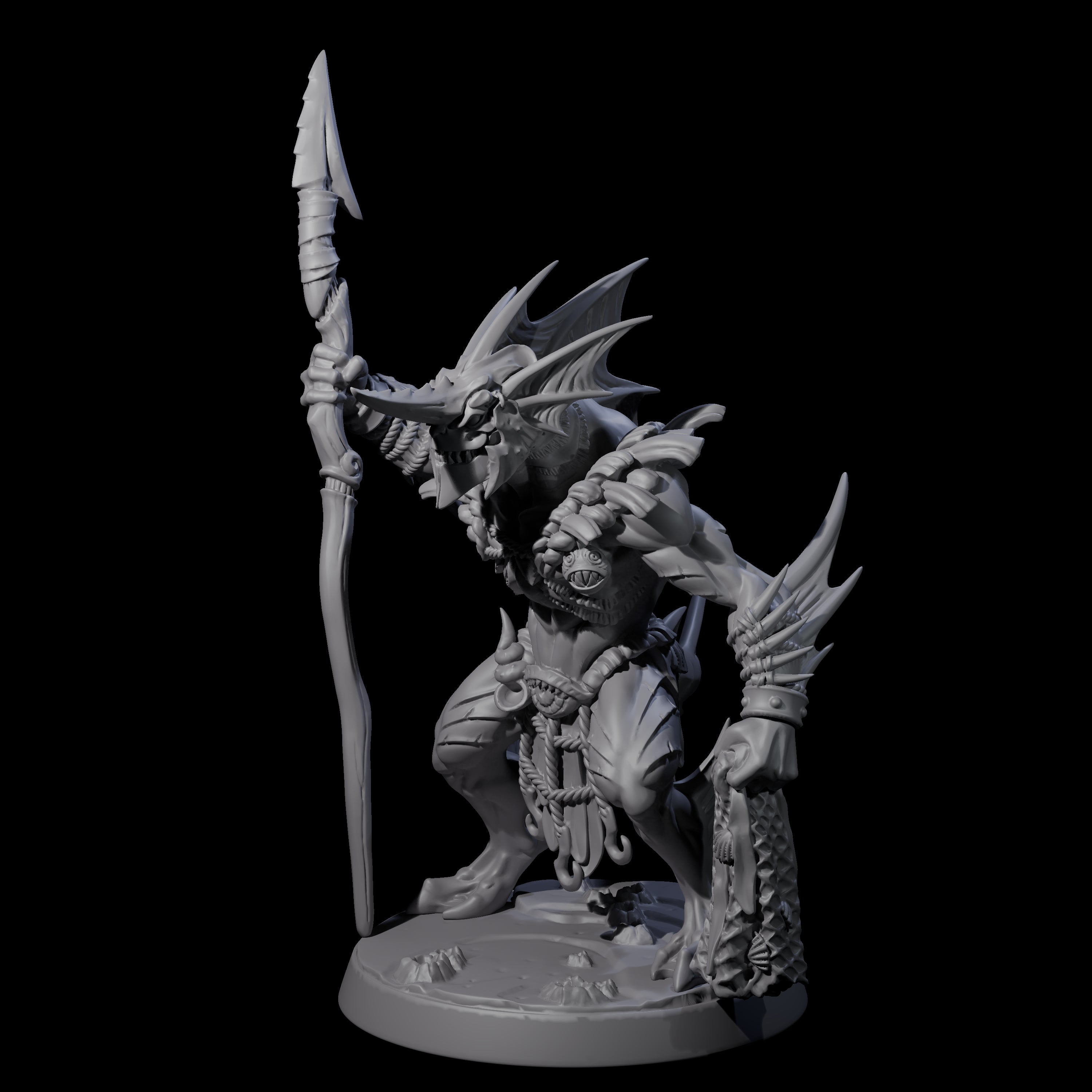 Sodden Sahuagin Warrior D Miniature for Dungeons and Dragons, Pathfinder or other TTRPGs