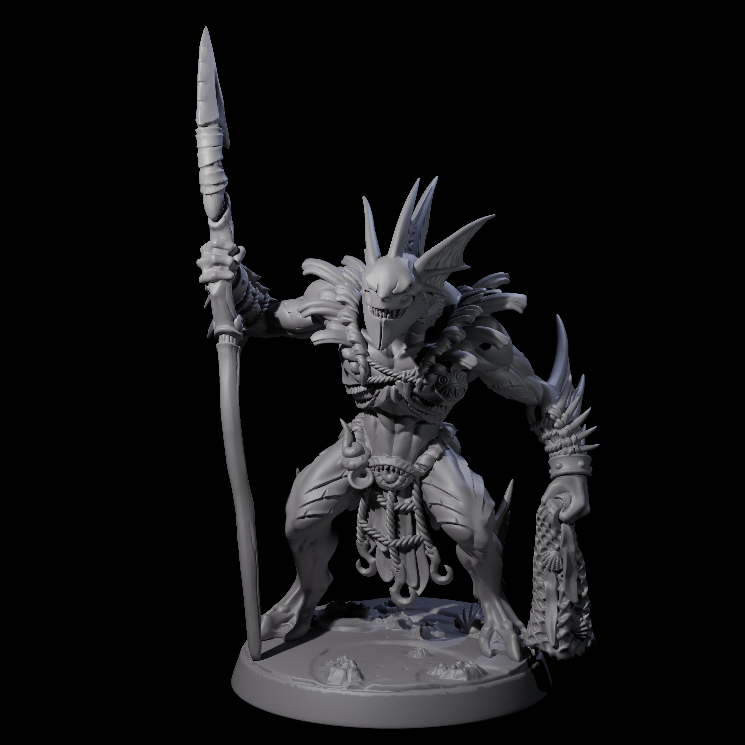 Sodden Sahuagin Warrior D Miniature for Dungeons and Dragons, Pathfinder or other TTRPGs