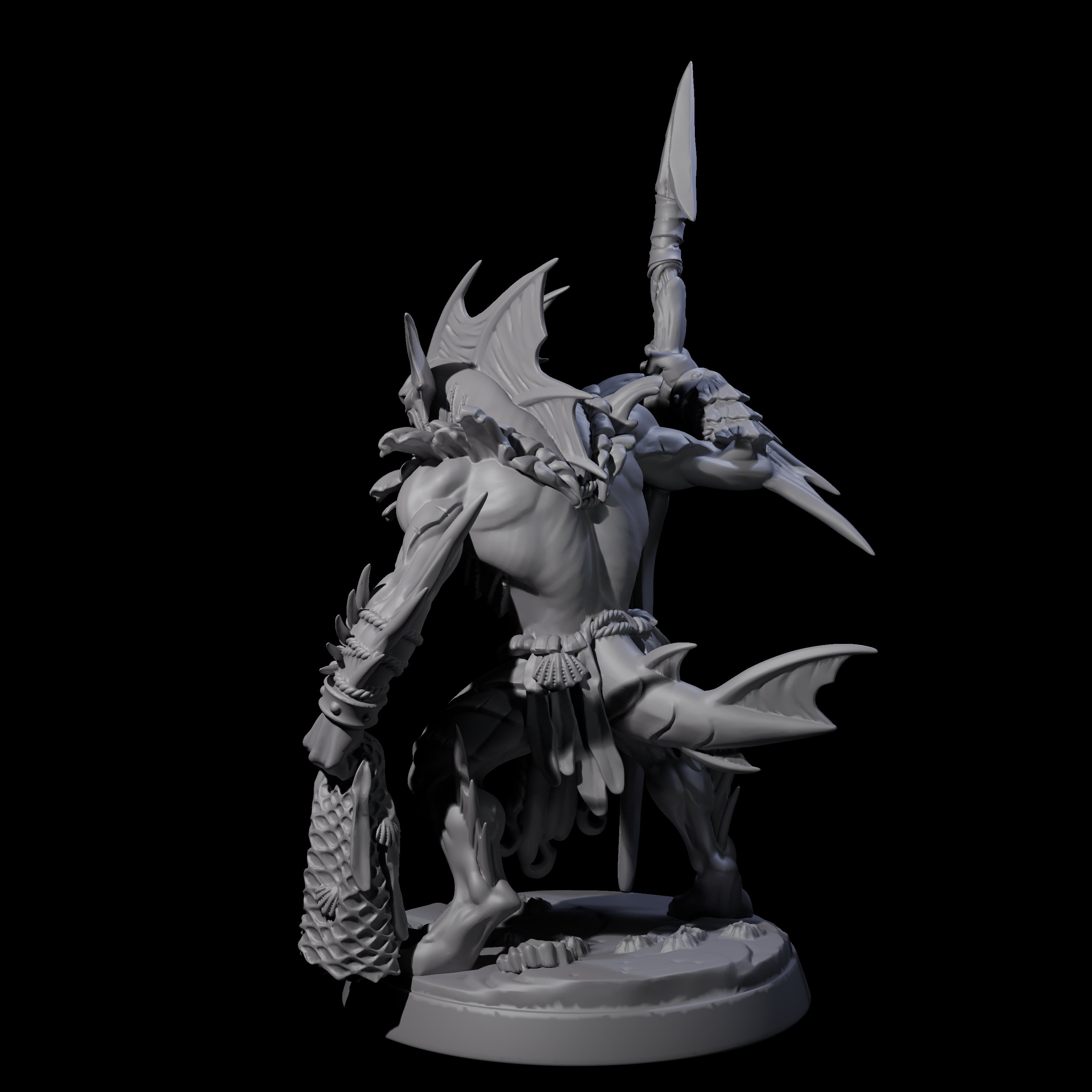 Sodden Sahuagin Warrior D Miniature for Dungeons and Dragons, Pathfinder or other TTRPGs