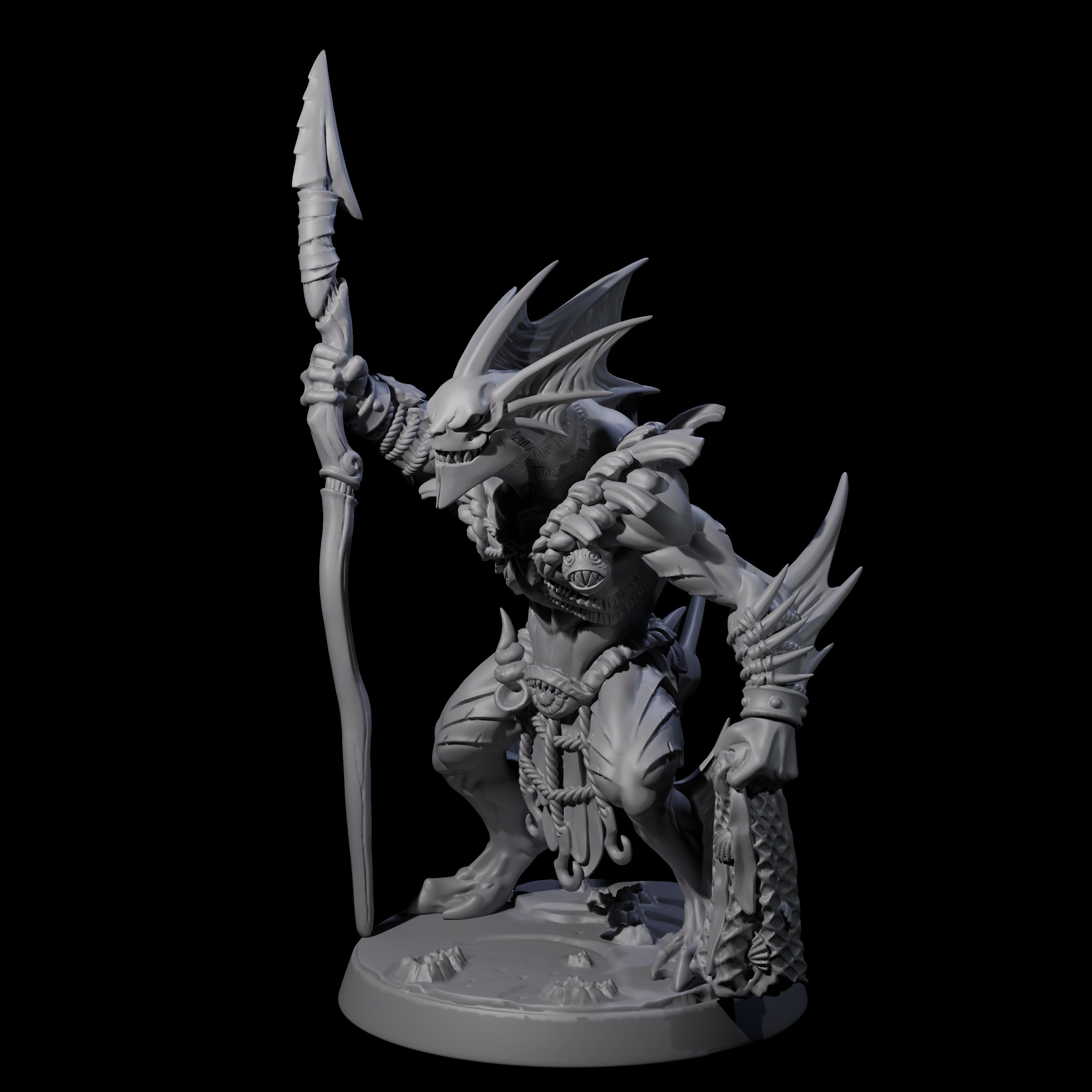 Sodden Sahuagin Warrior D Miniature for Dungeons and Dragons, Pathfinder or other TTRPGs