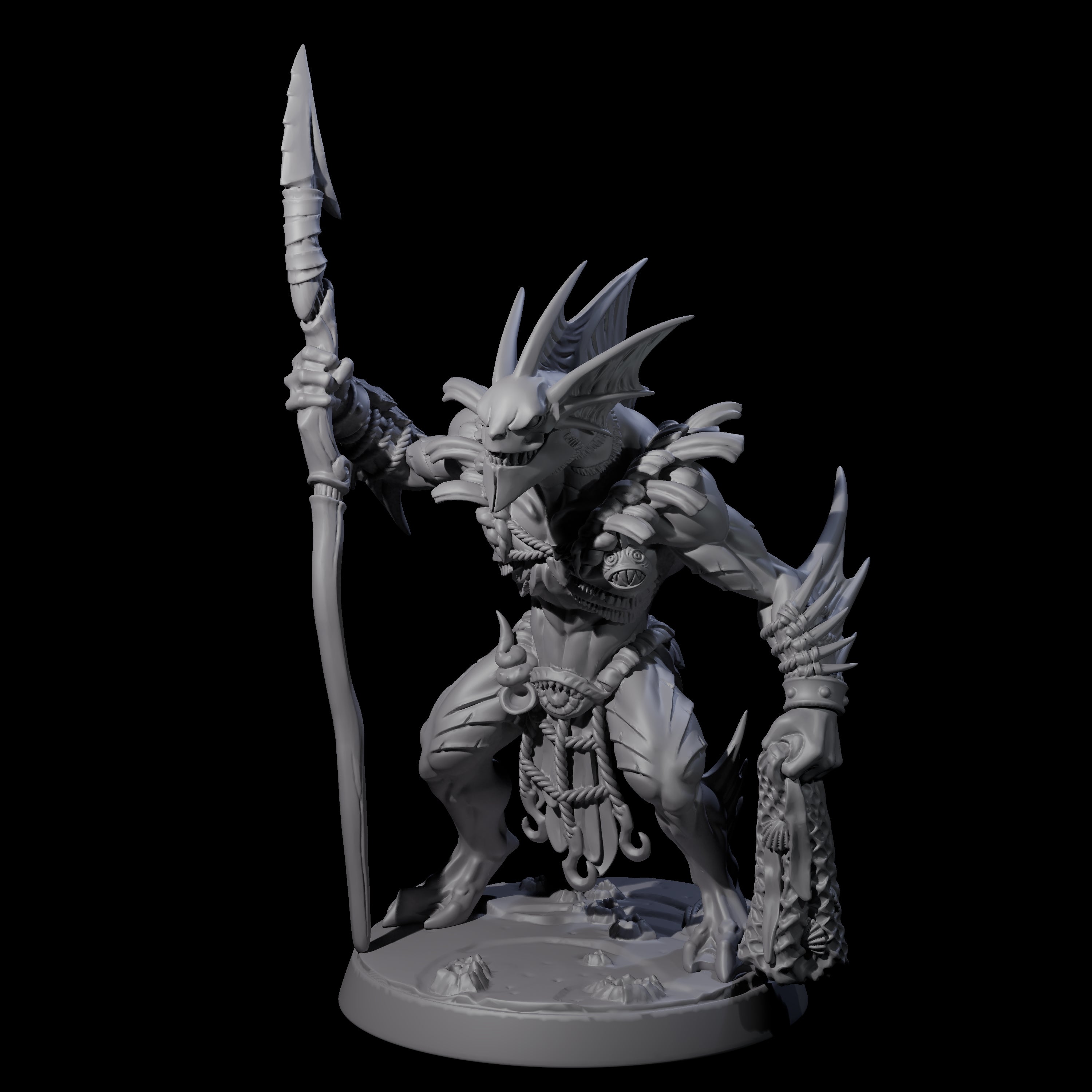 Sodden Sahuagin Warrior D Miniature for Dungeons and Dragons, Pathfinder or other TTRPGs