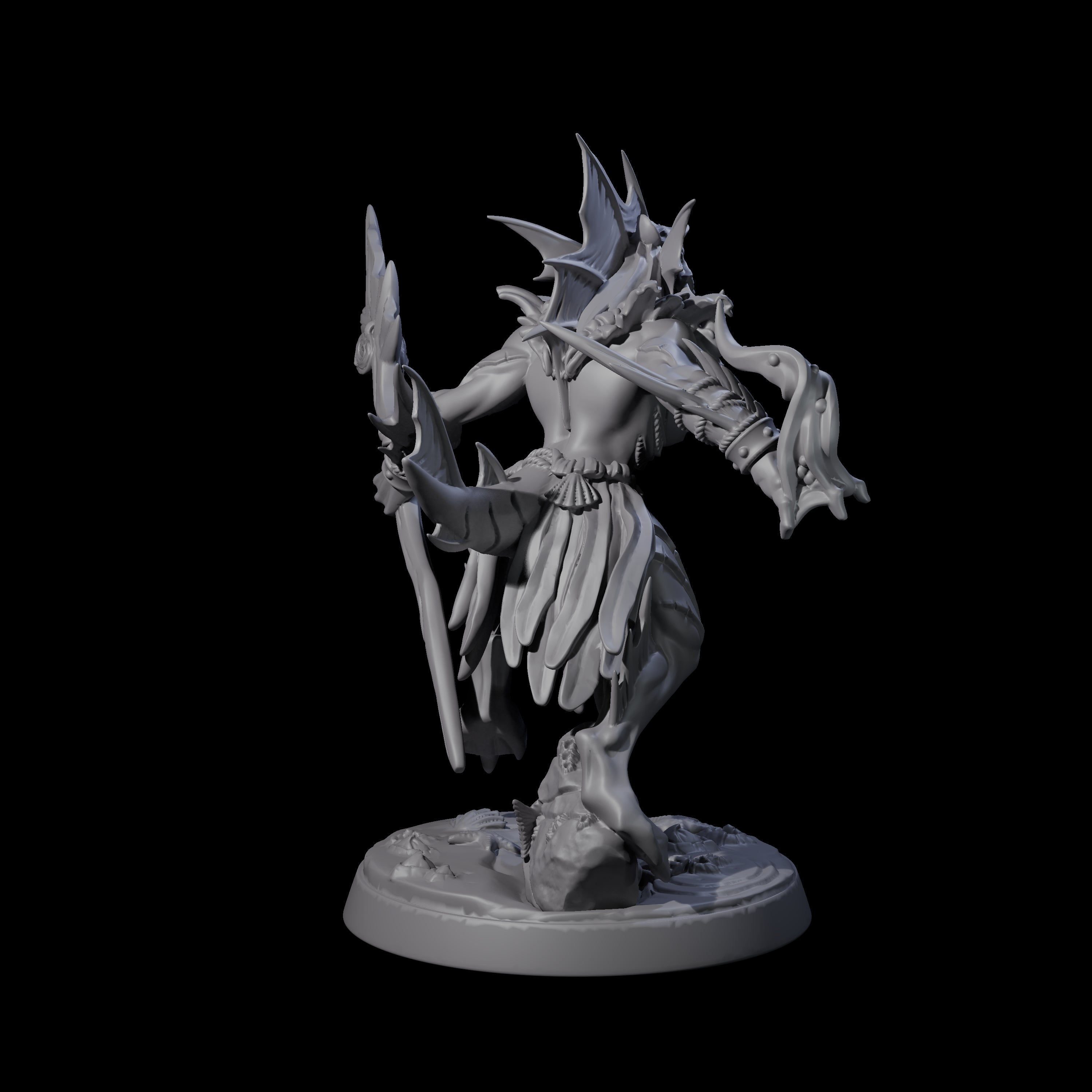 Sodden Sahuagin Warrior E Miniature for Dungeons and Dragons, Pathfinder or other TTRPGs