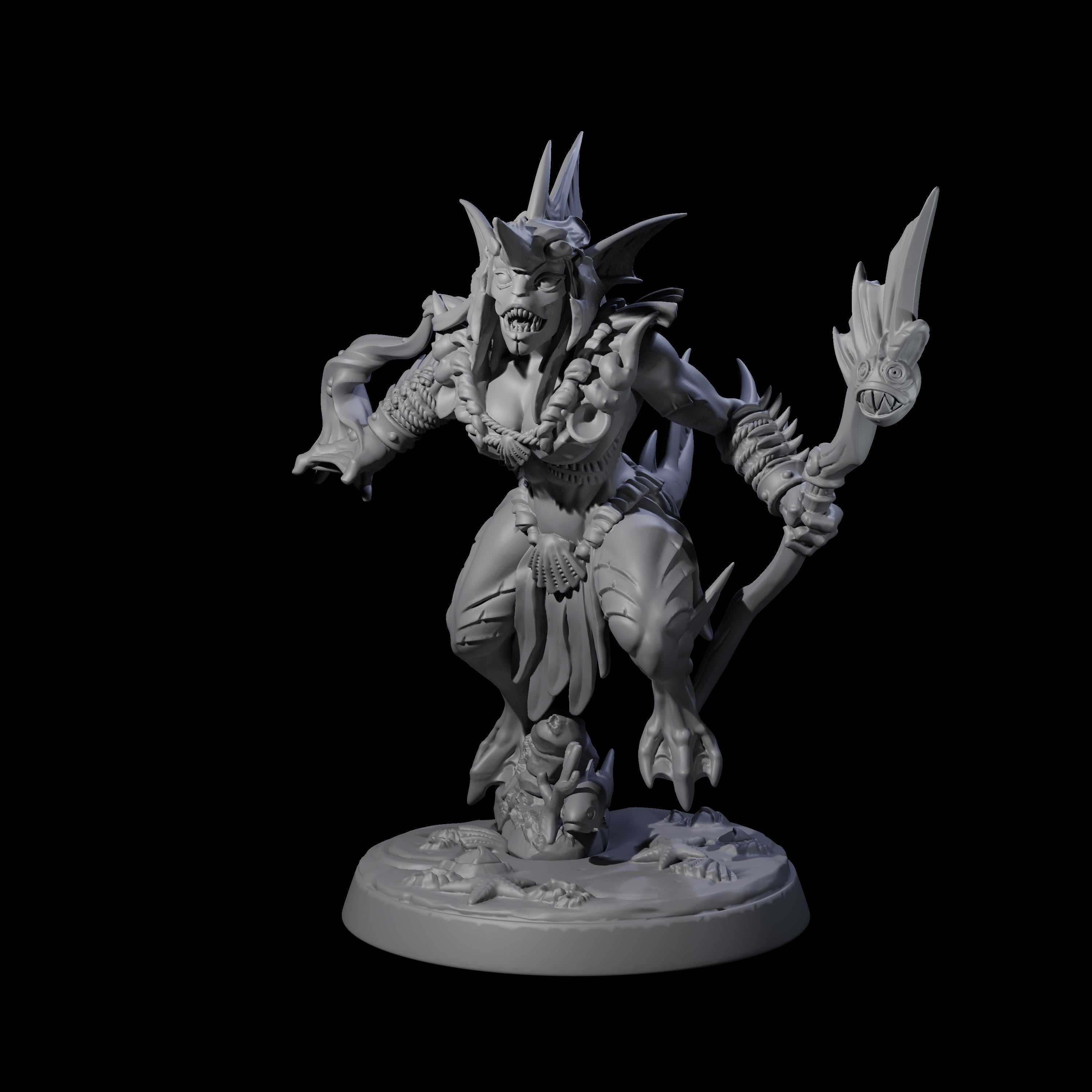 Sodden Sahuagin Warrior E Miniature for Dungeons and Dragons, Pathfinder or other TTRPGs