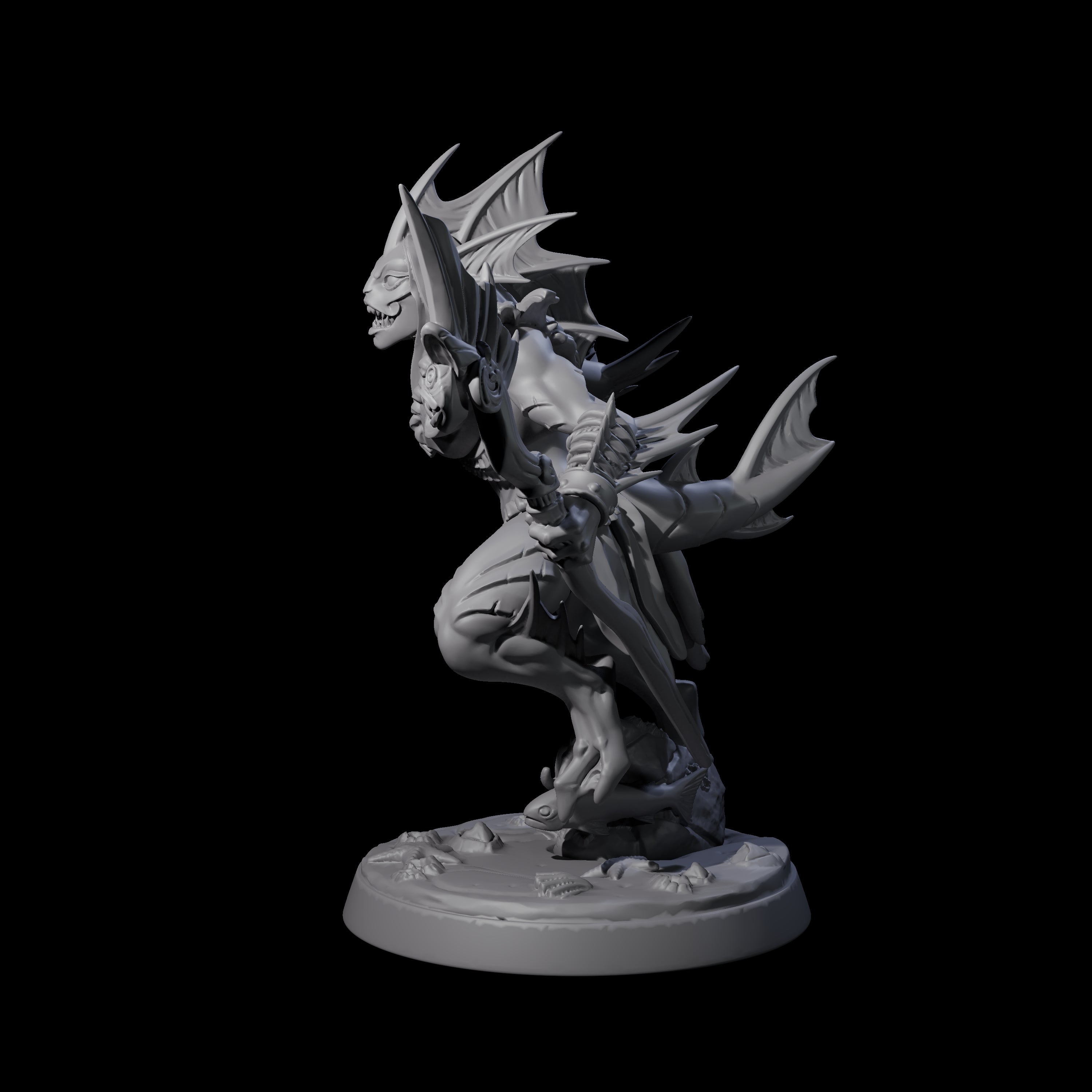 Sodden Sahuagin Warrior E Miniature for Dungeons and Dragons, Pathfinder or other TTRPGs